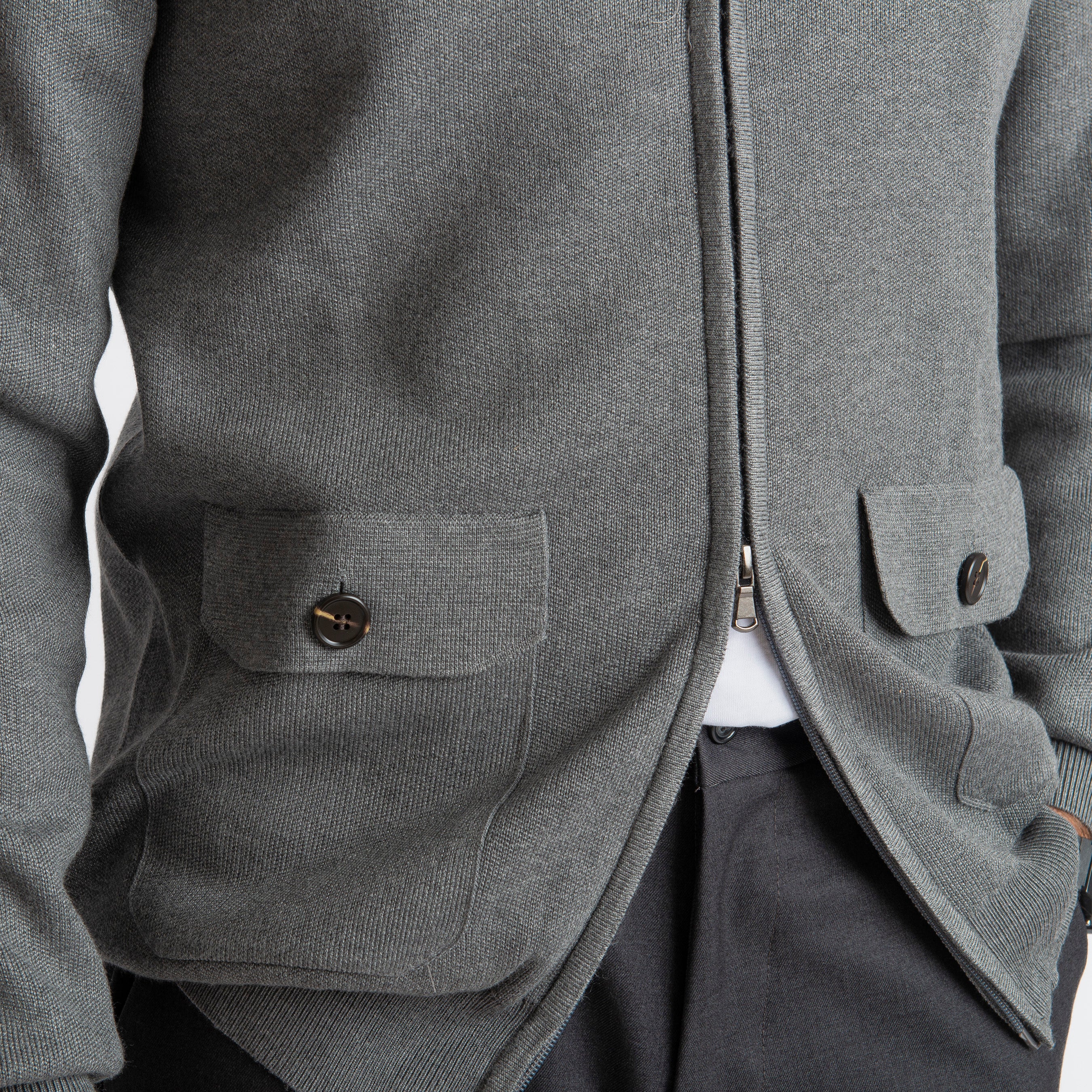 Cardigan con Zip Grigio