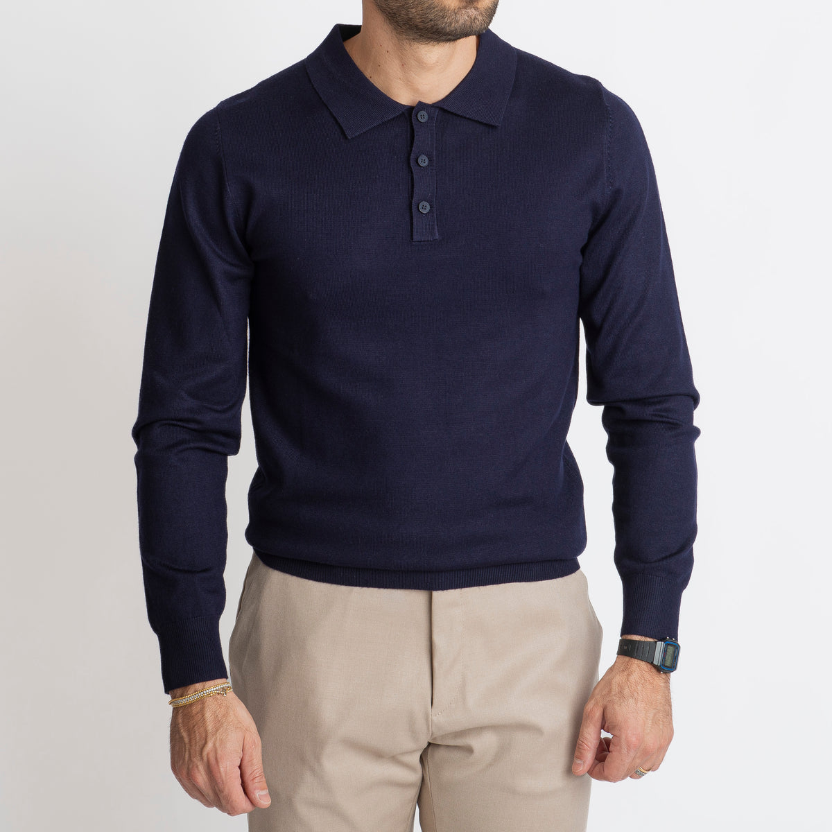 Polo Manica Lunga MP888 Blu