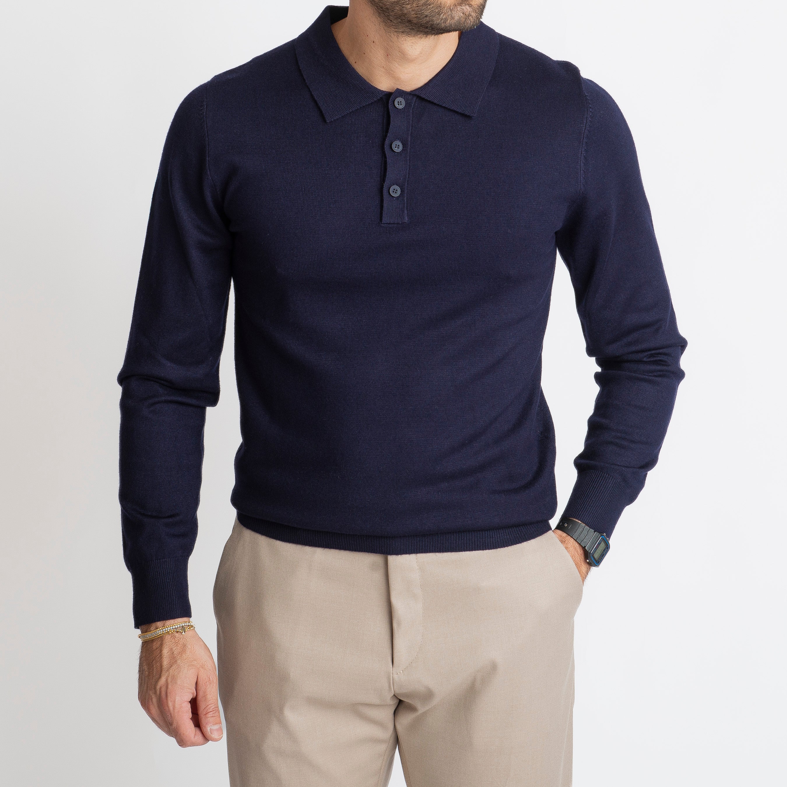 Polo Manica Lunga MP888 Blu