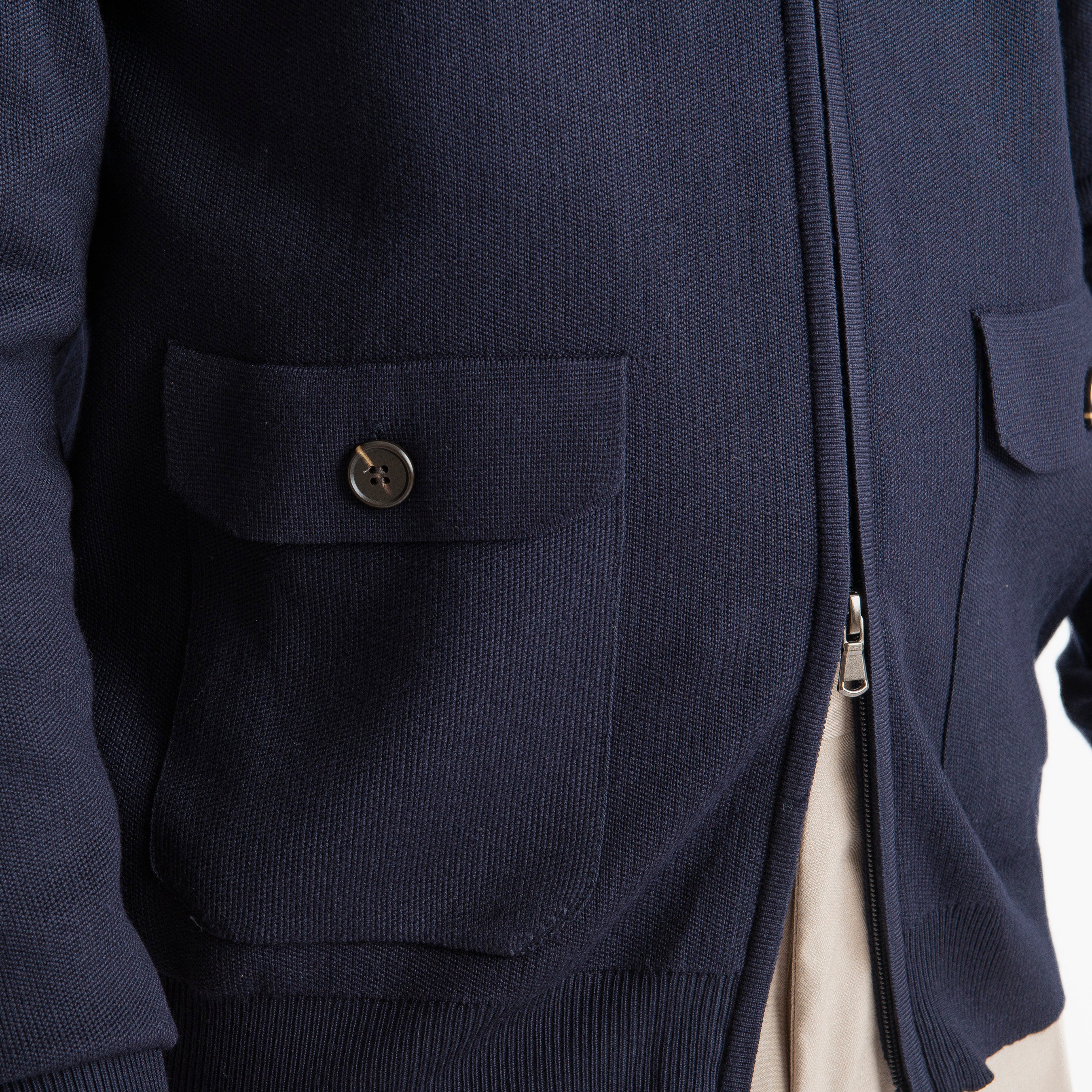 Cardigan con Zip Blu