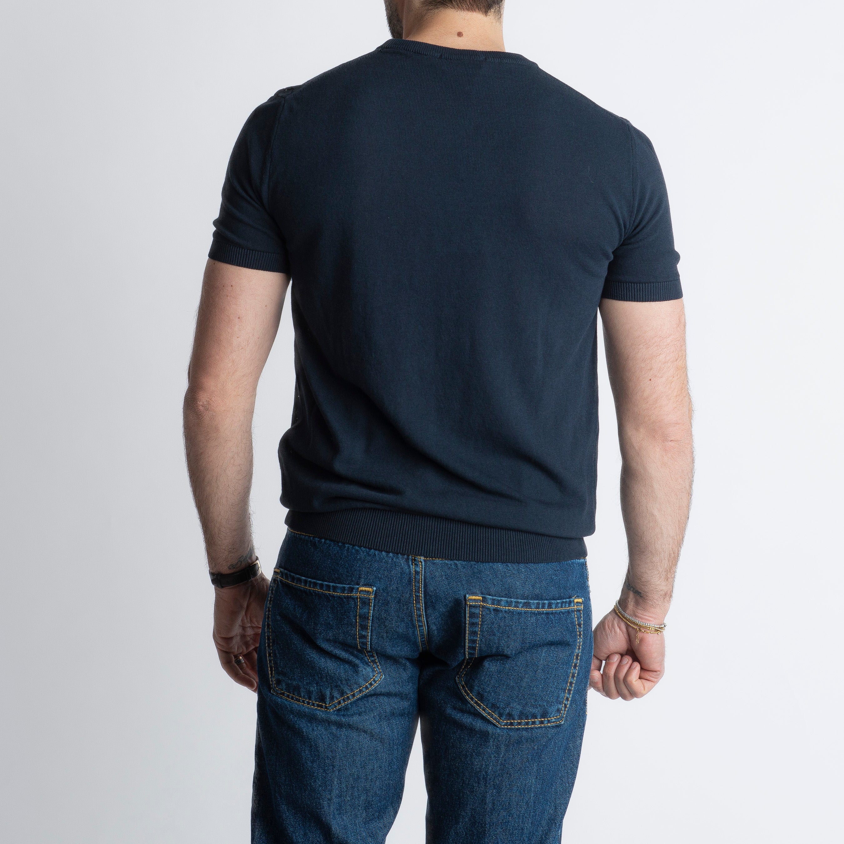 T-shirt Ostuni in Crêpe di Cotone Blu
