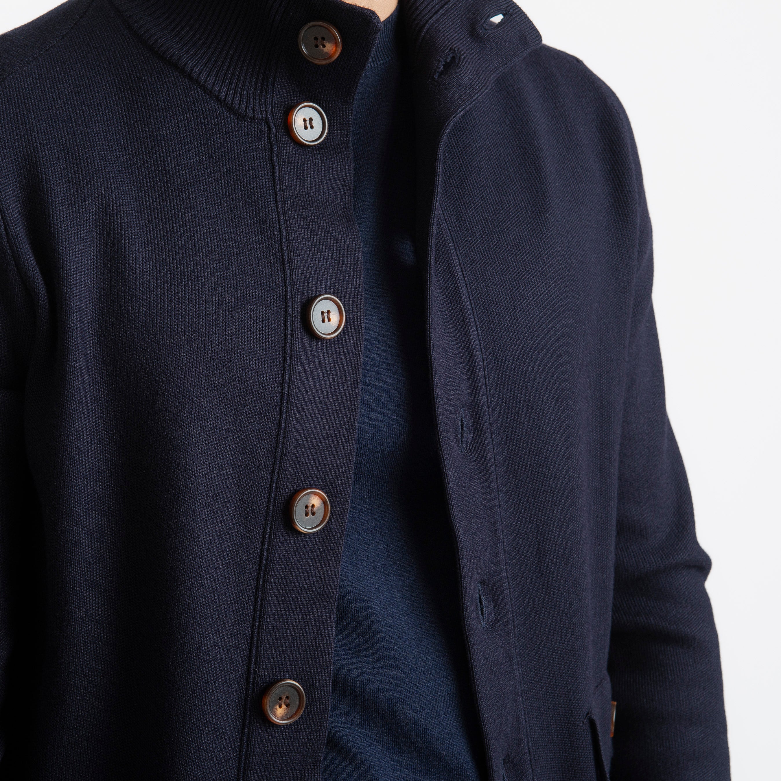 Cardigan con Bottoni Blu