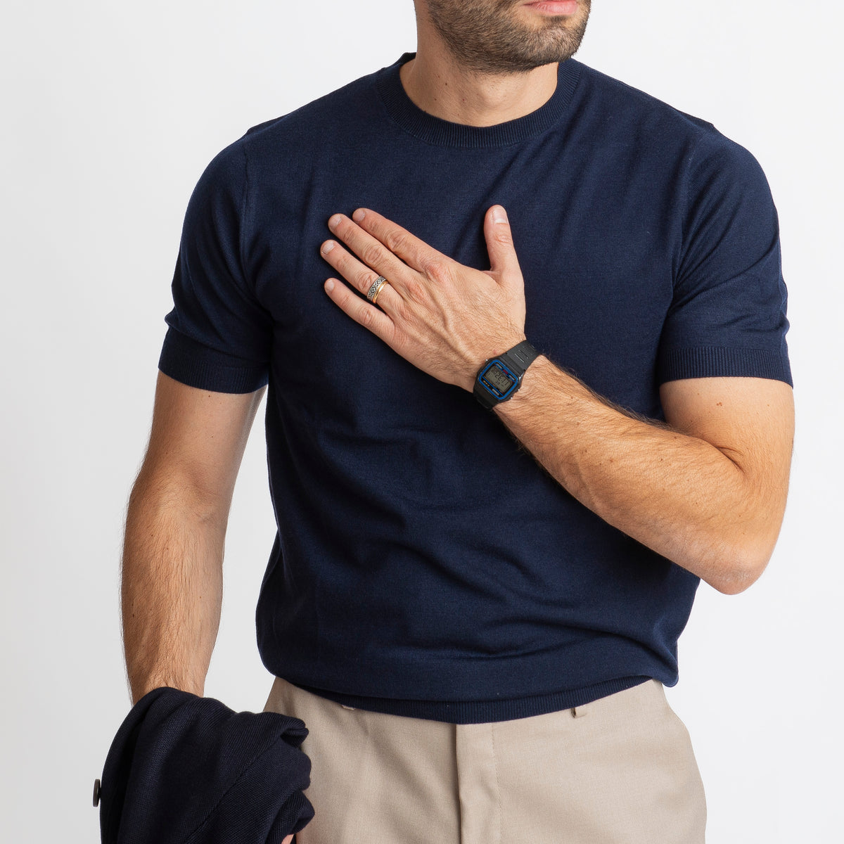 T-shirt In Filo X871 Blu