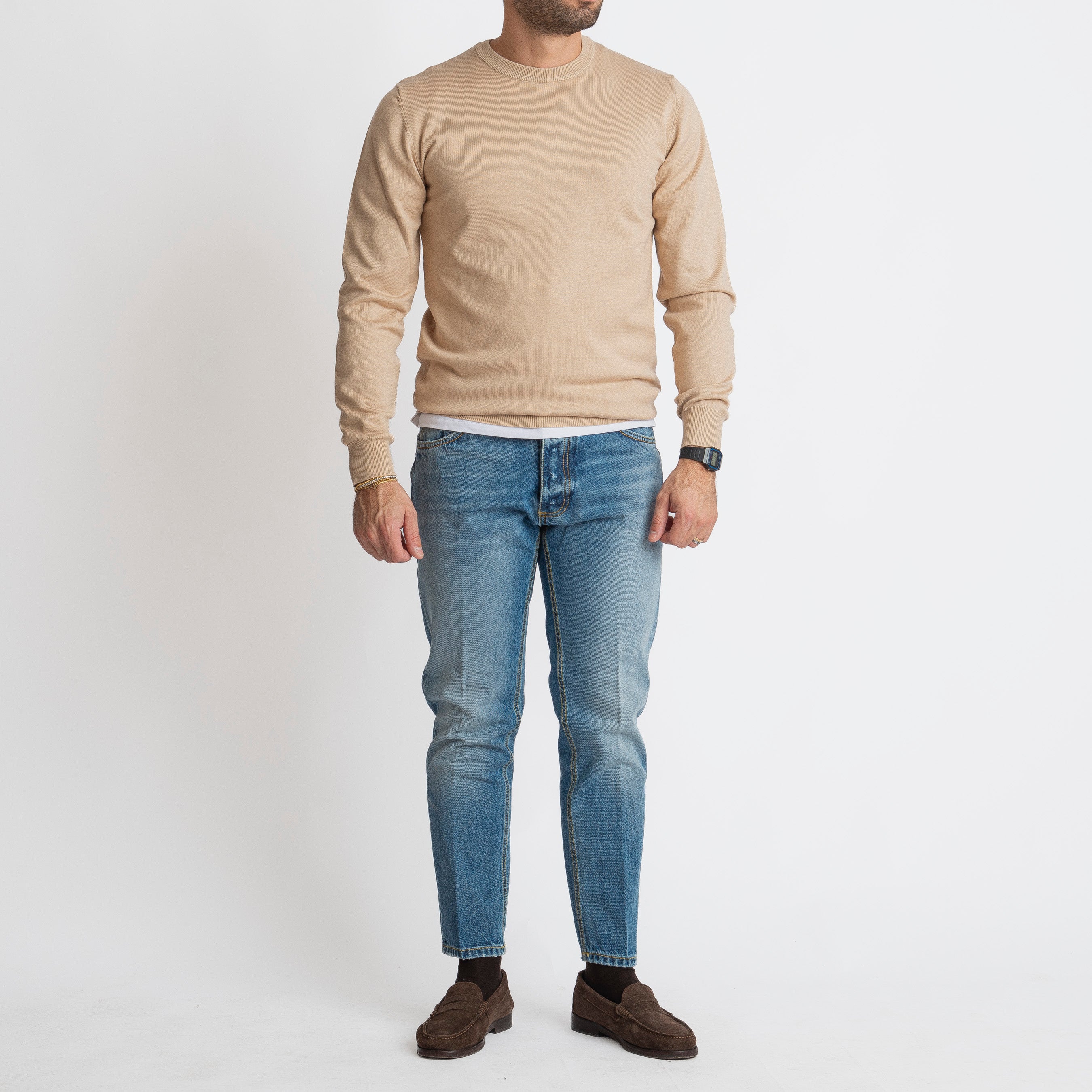 Maglione Girocollo Beige