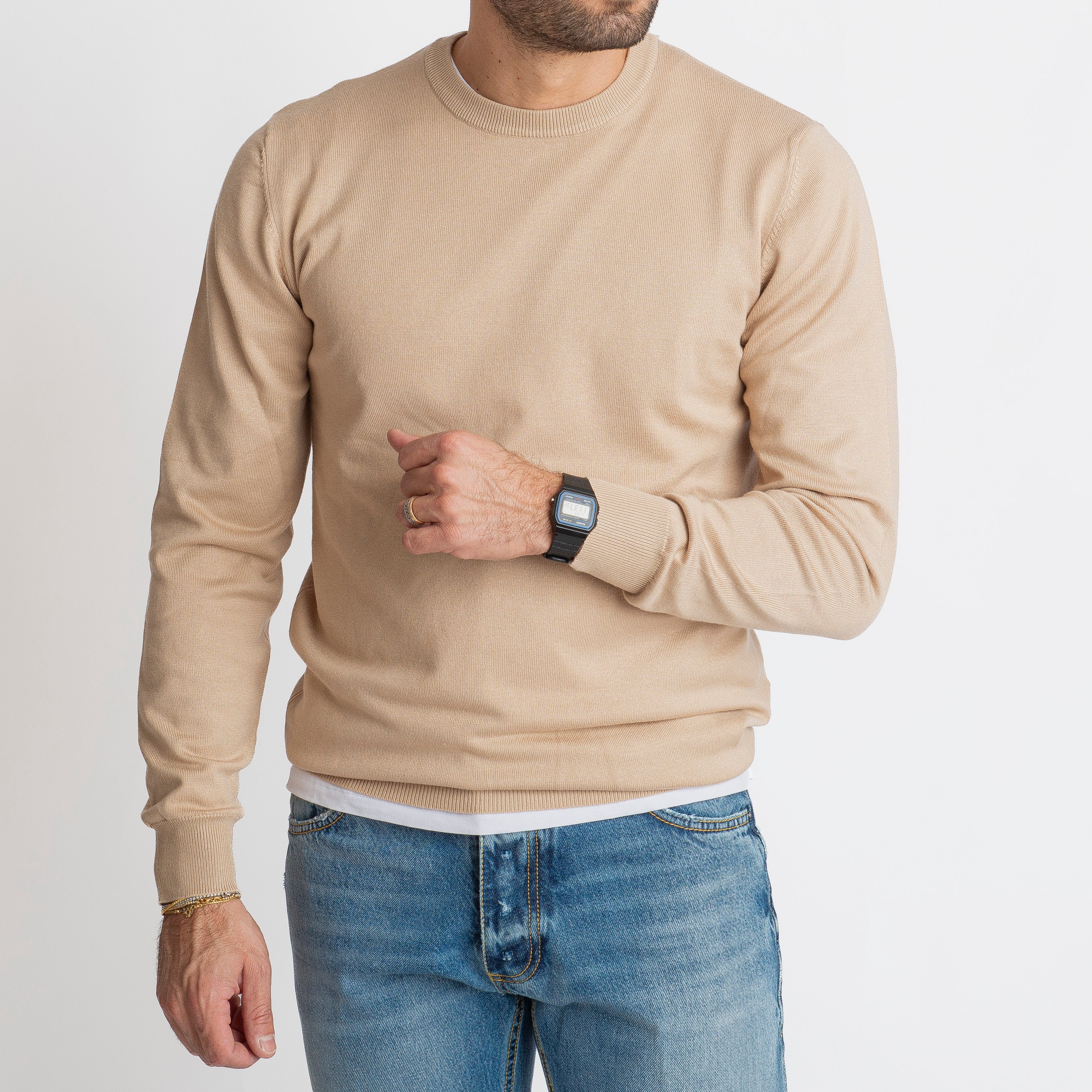Maglione Girocollo Beige