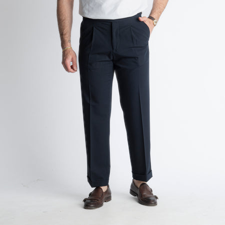Pantalone Vita Alta con Fibbia TO8027 Blu