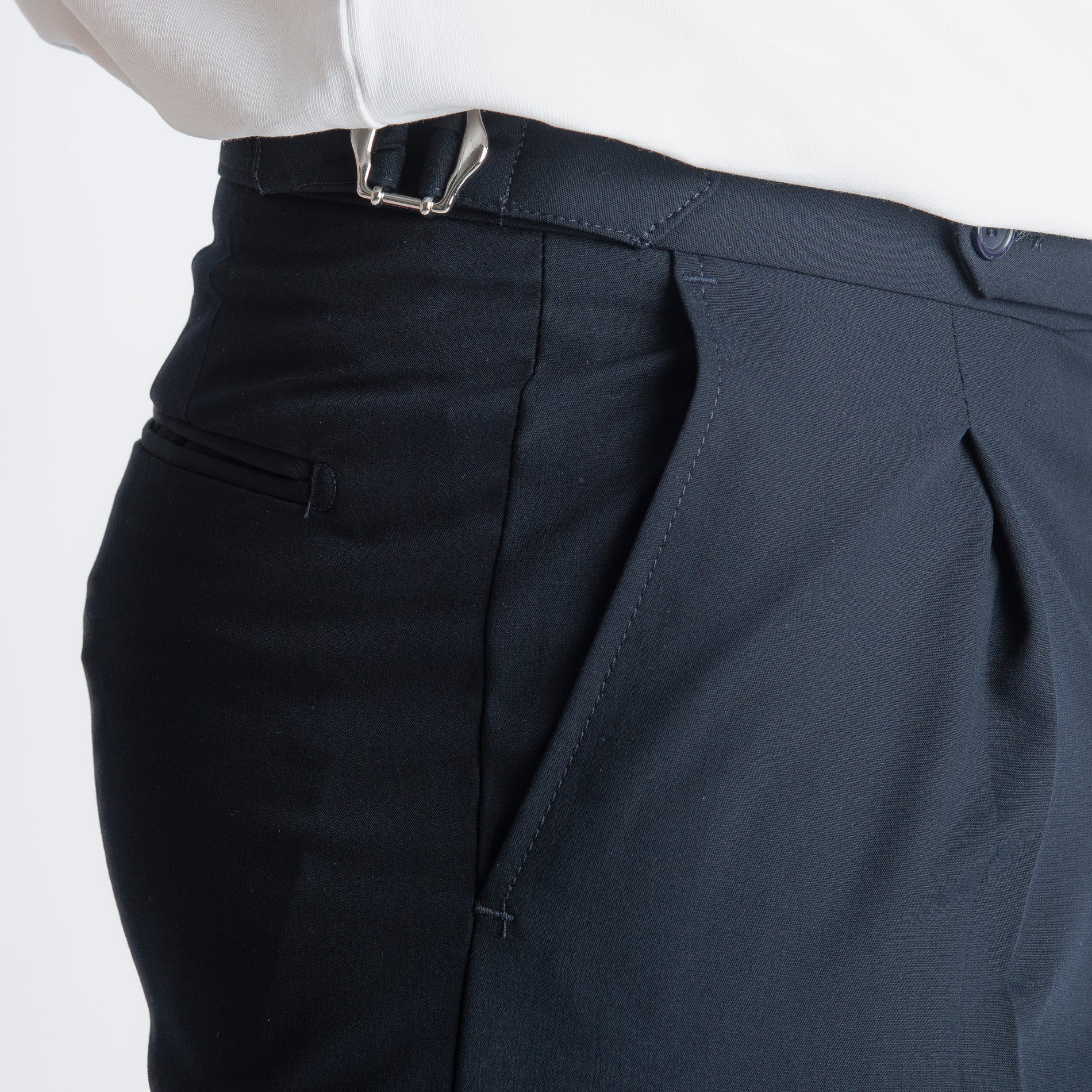 Pantalone Vita Alta con Fibbia TO8027 Blu