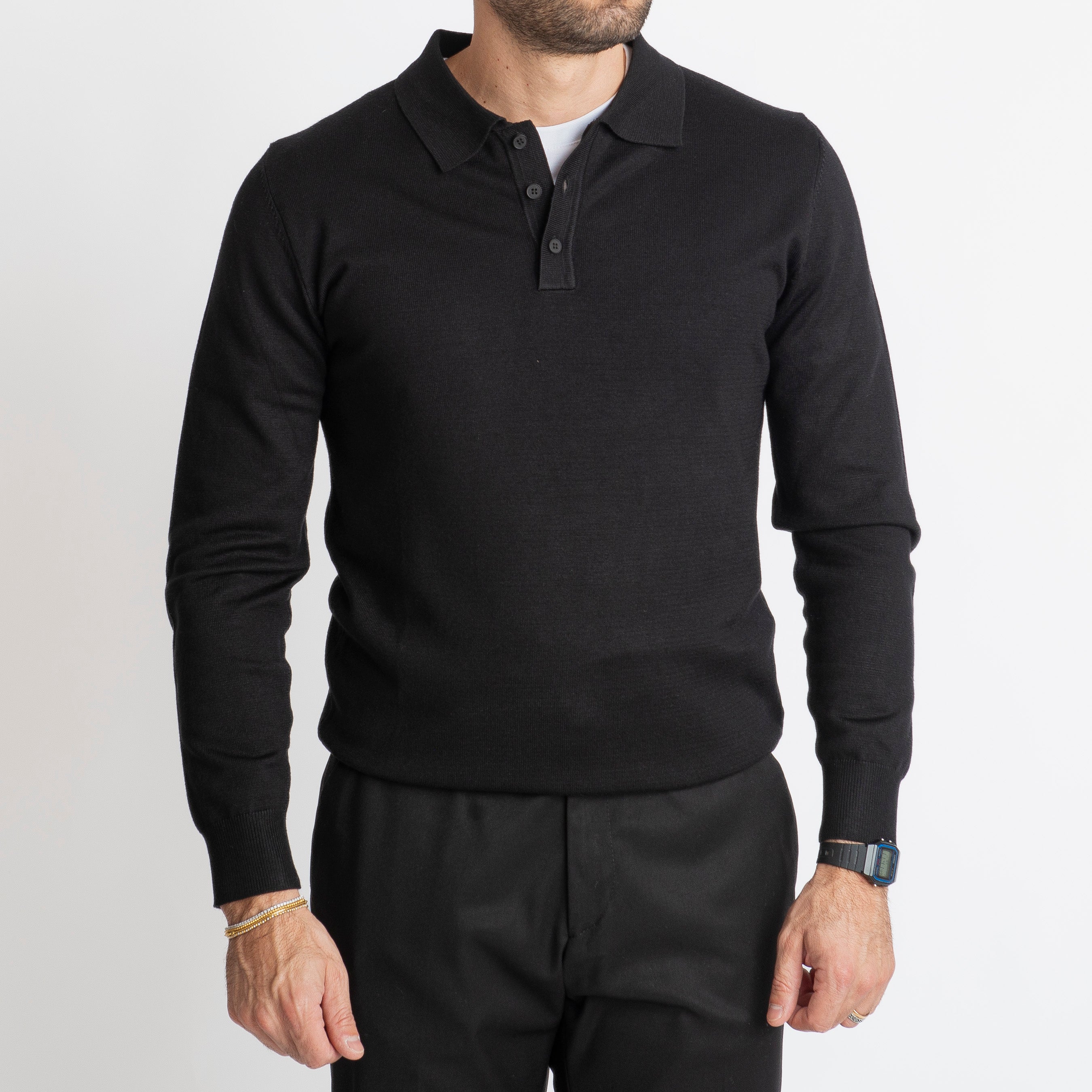 Polo Manica Lunga MP888 Nero