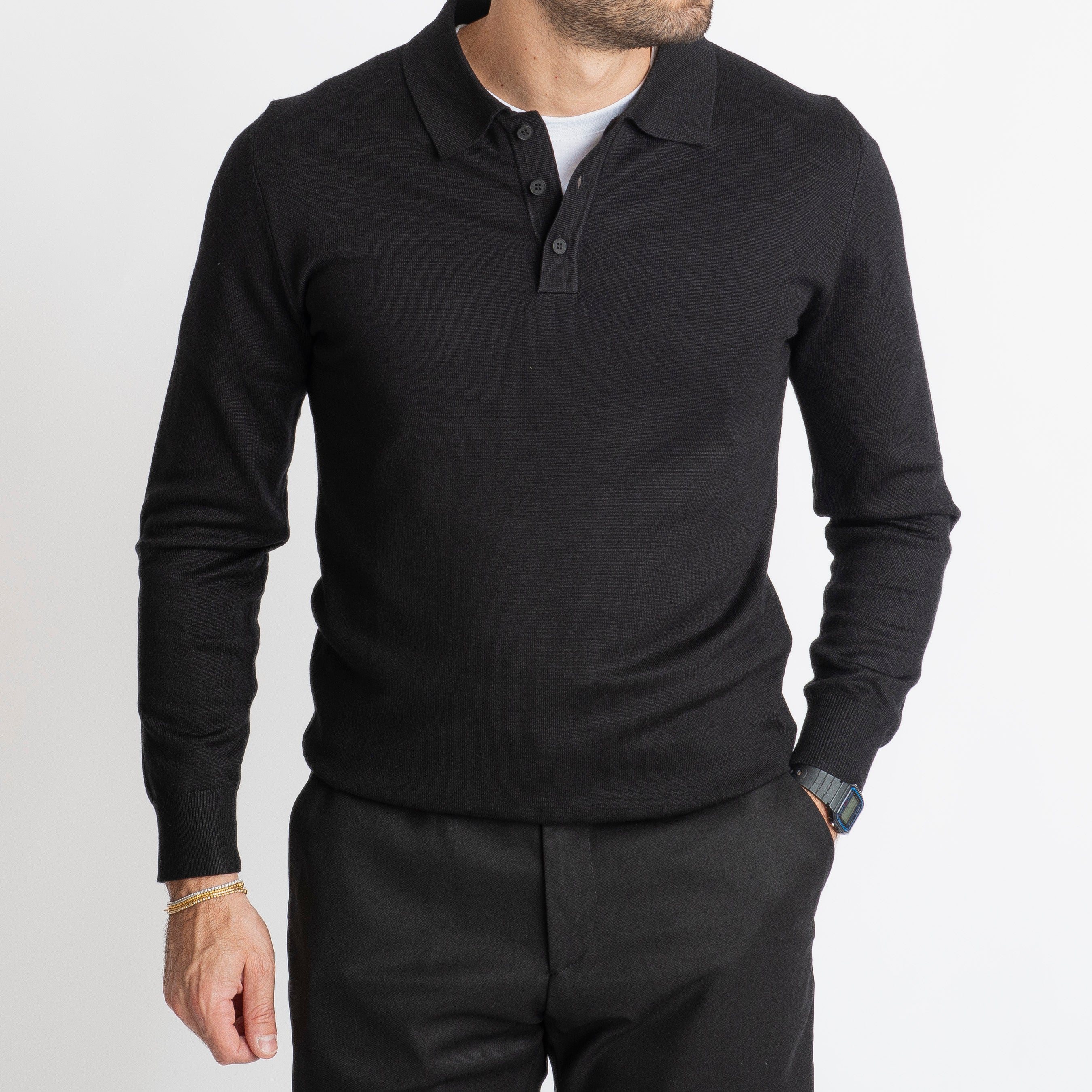 Polo Manica Lunga MP888 Nero