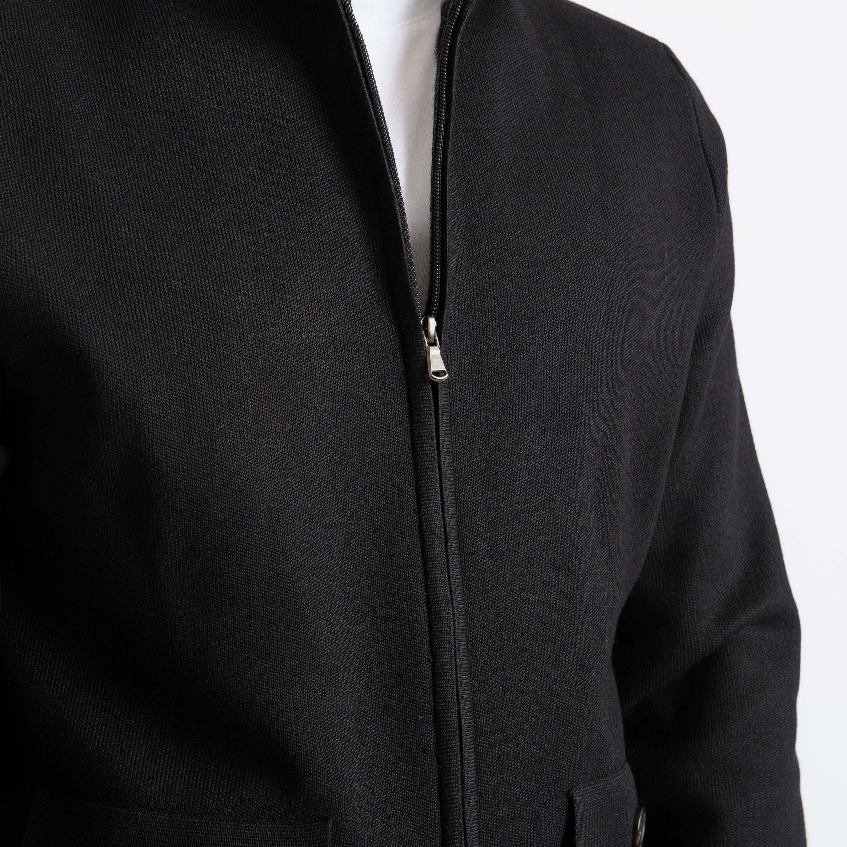 Cardigan con Zip Nero