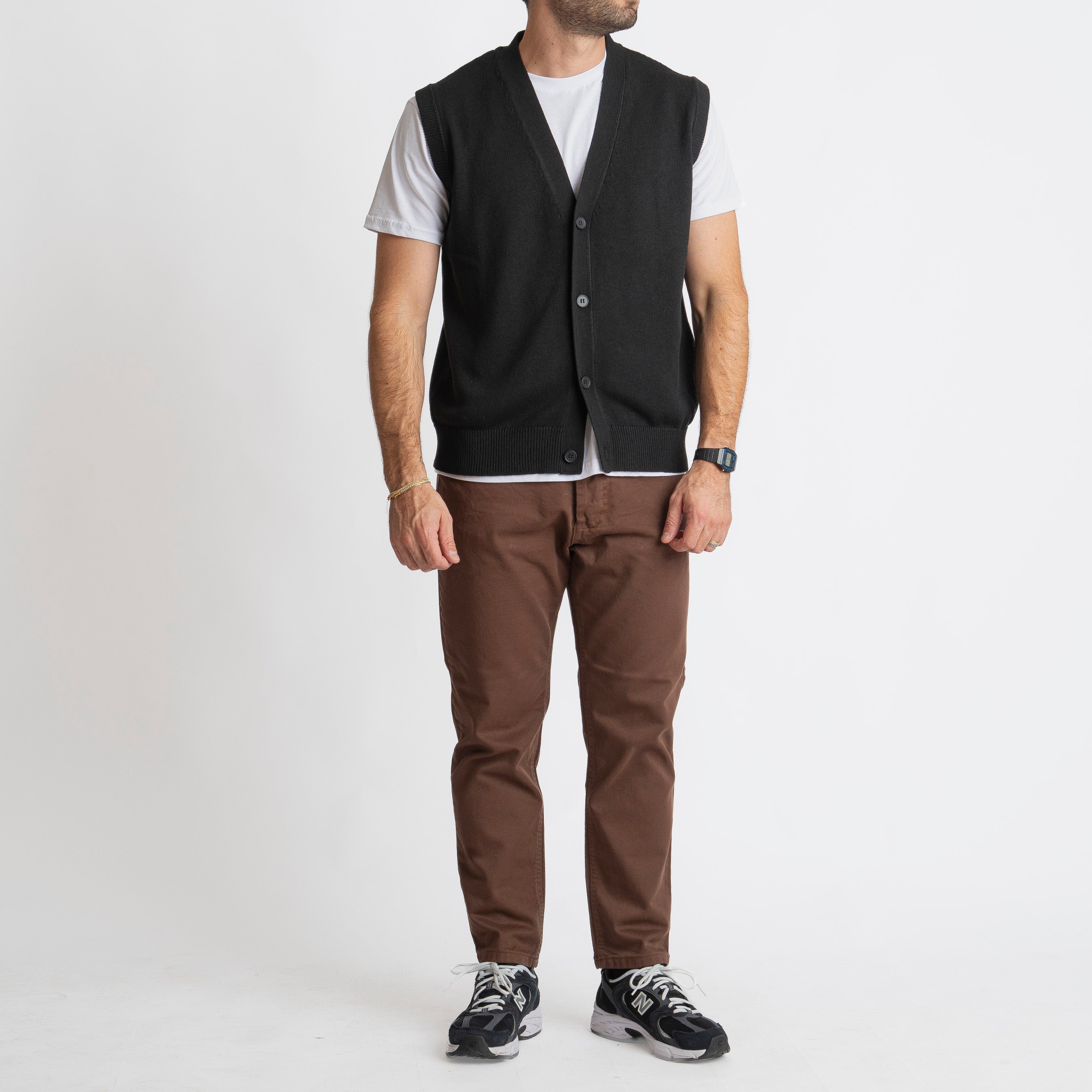 Gilet in Maglia Relaxed Fit Nero