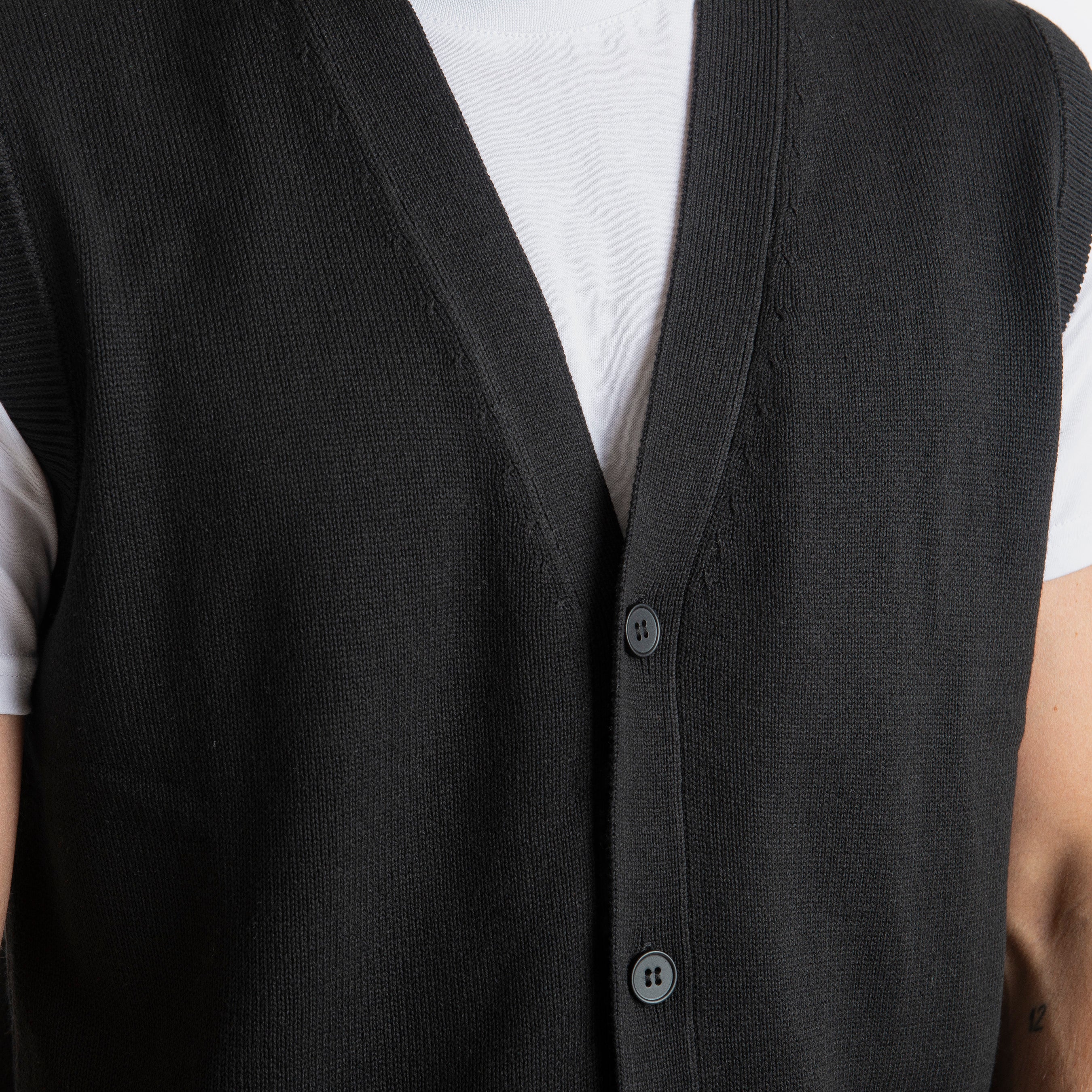 Gilet in Maglia Relaxed Fit Nero