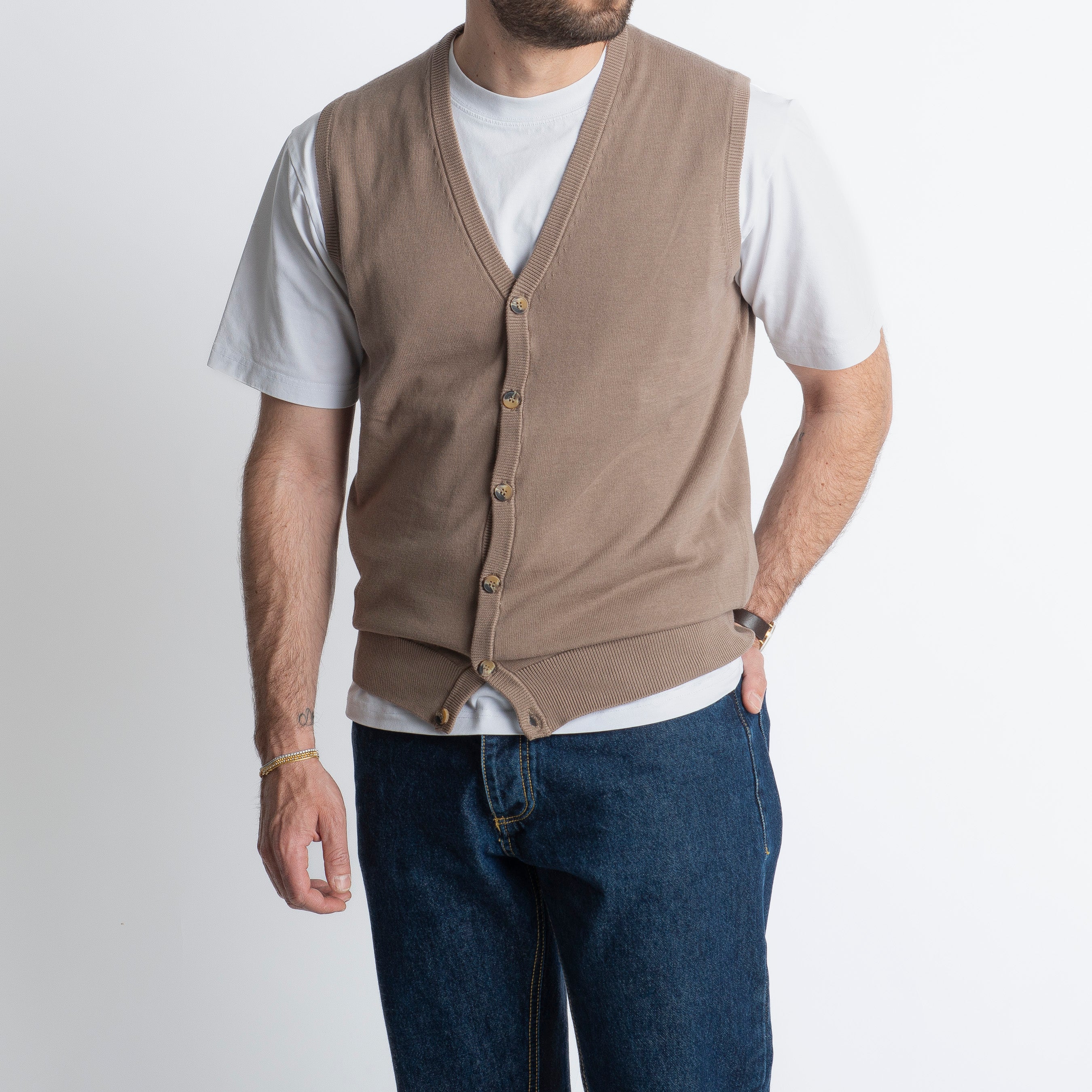 Gilet In Filo Fango
