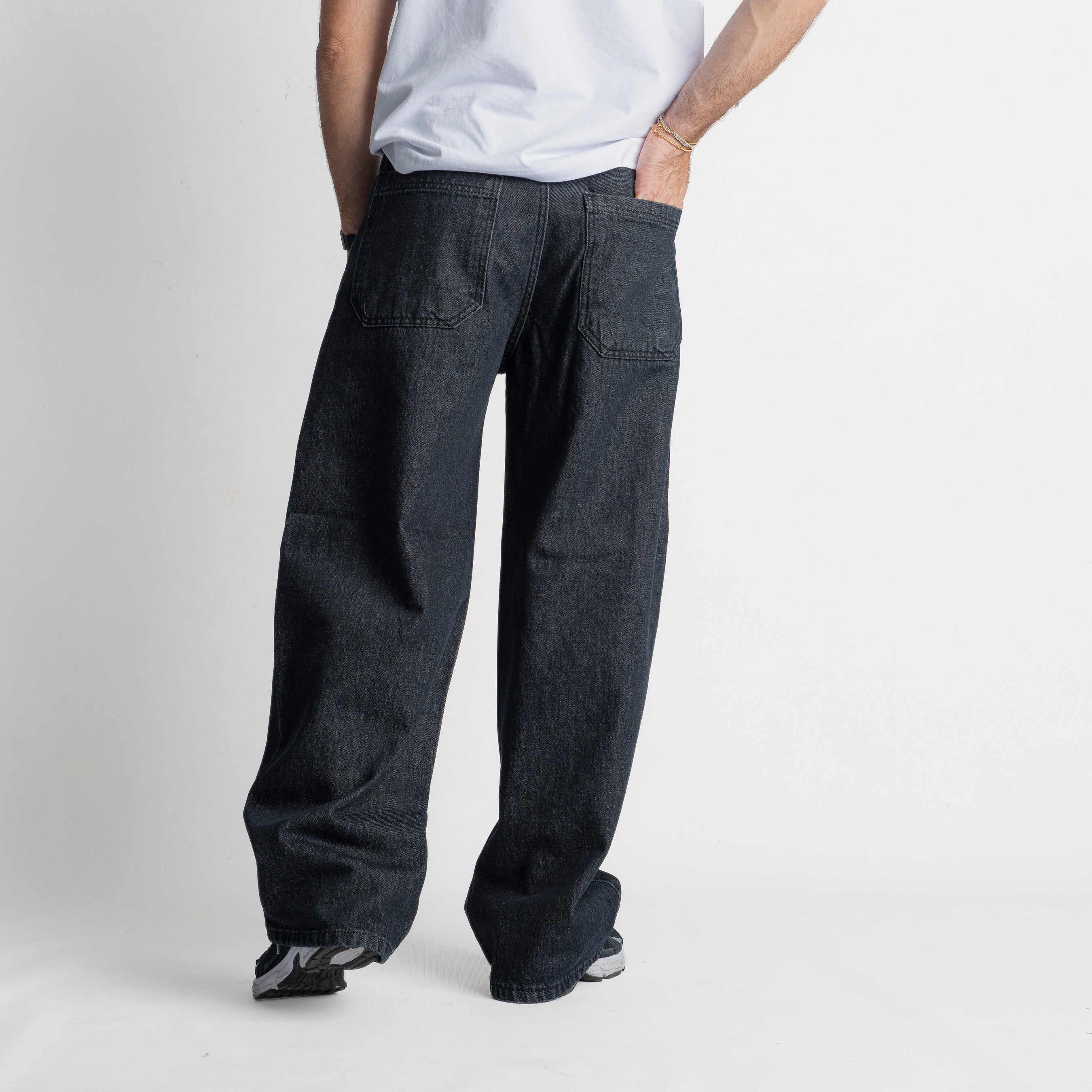 Jeans Barrel Fit - Cotone Mercerizzato Nero