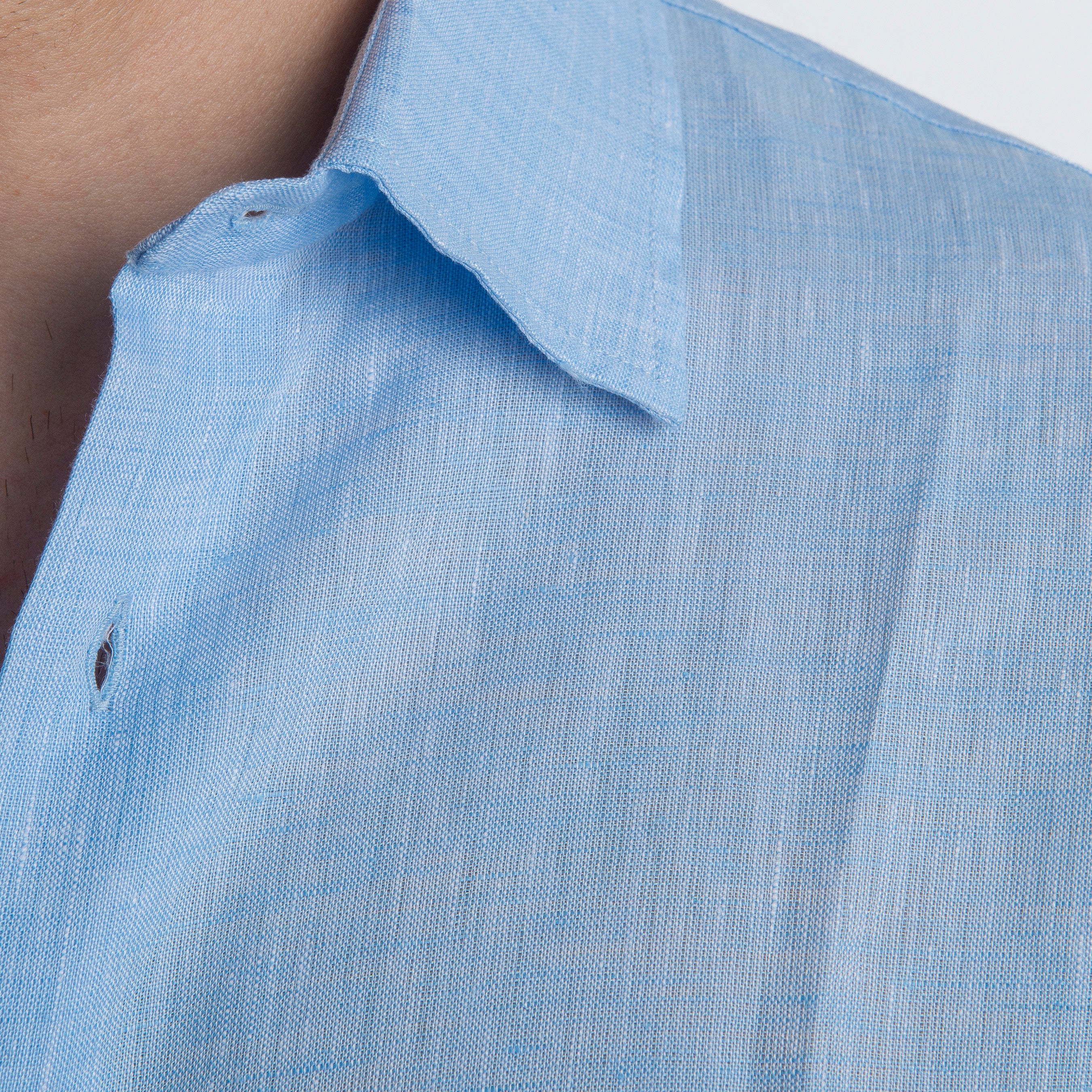 Camicia 100% Lino Irlandese Celeste