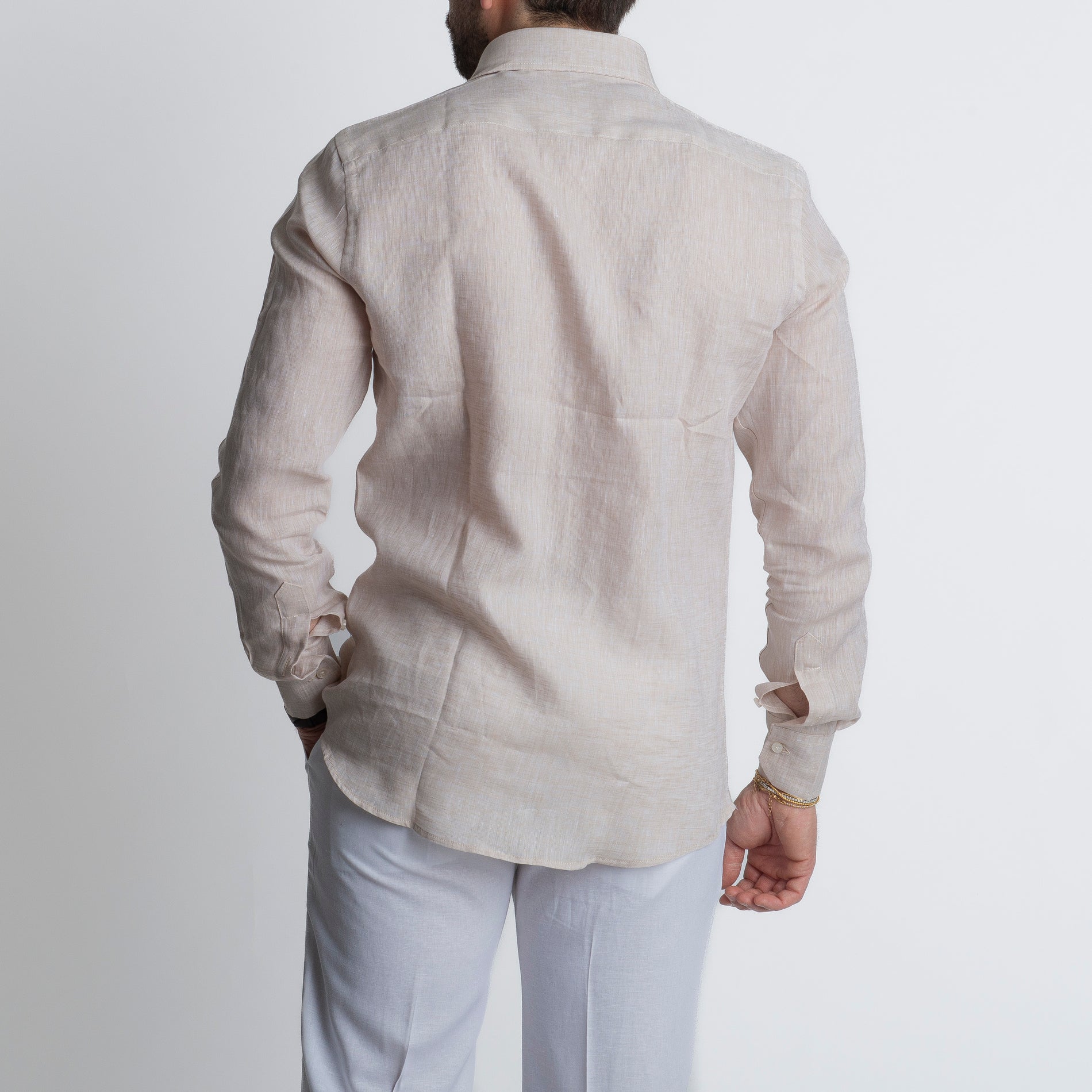 Camicia 100% Lino Irlandese Beige