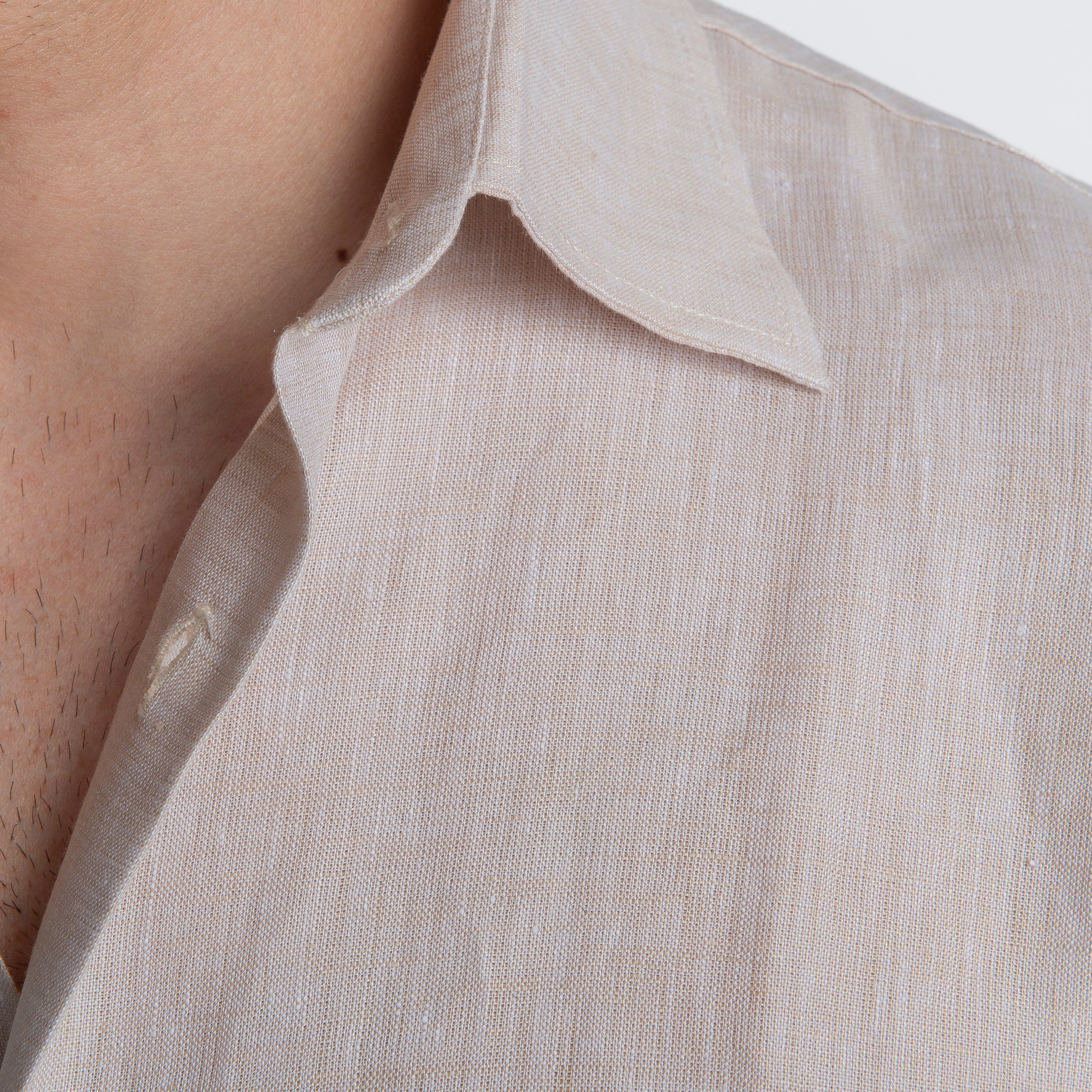 Camicia 100% Lino Irlandese Beige