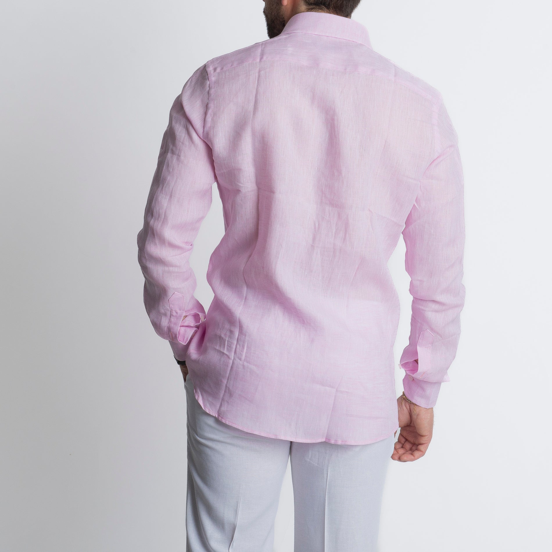 Camicia 100% Lino Irlandese Rosa