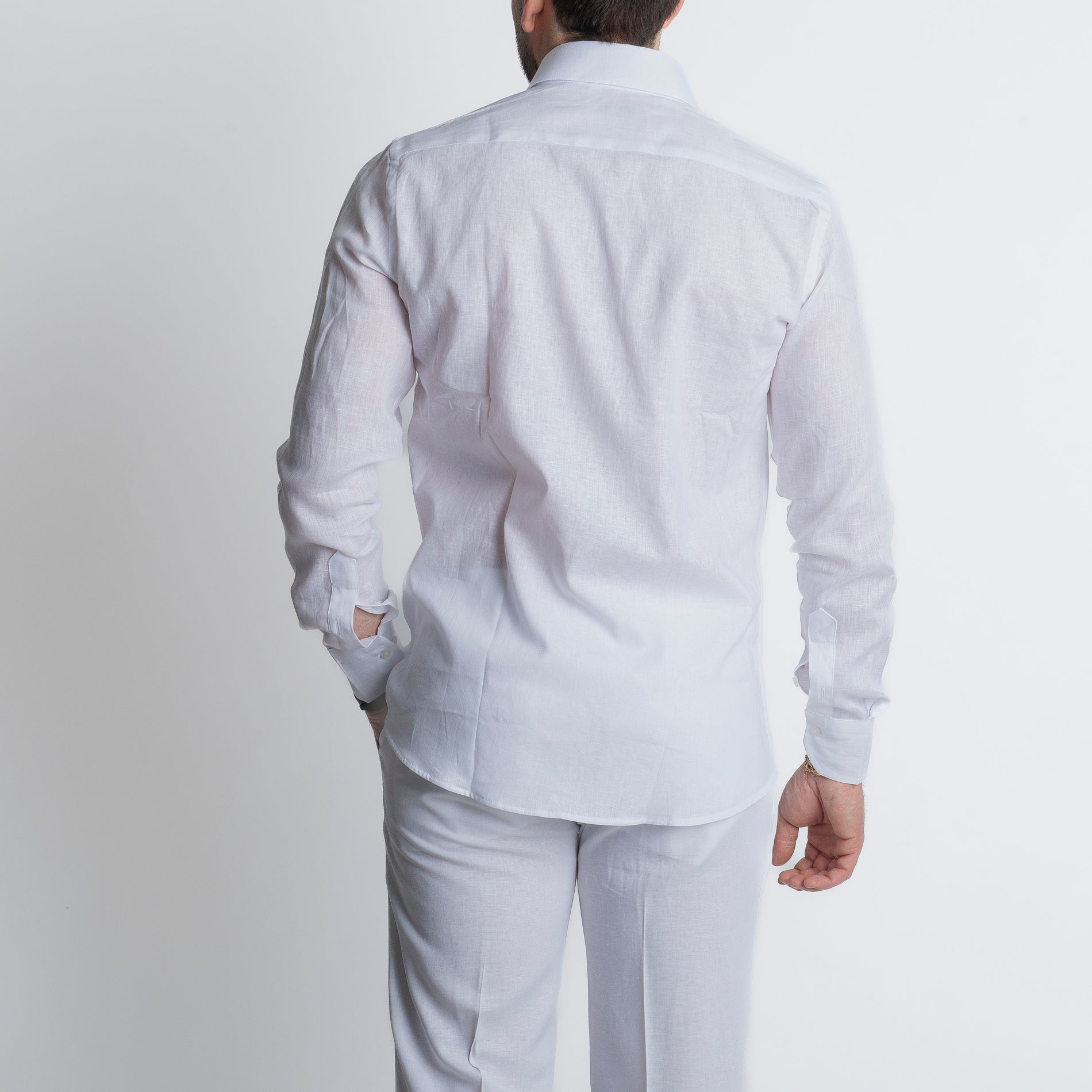 Camicia 100% Lino Irlandese Bianca
