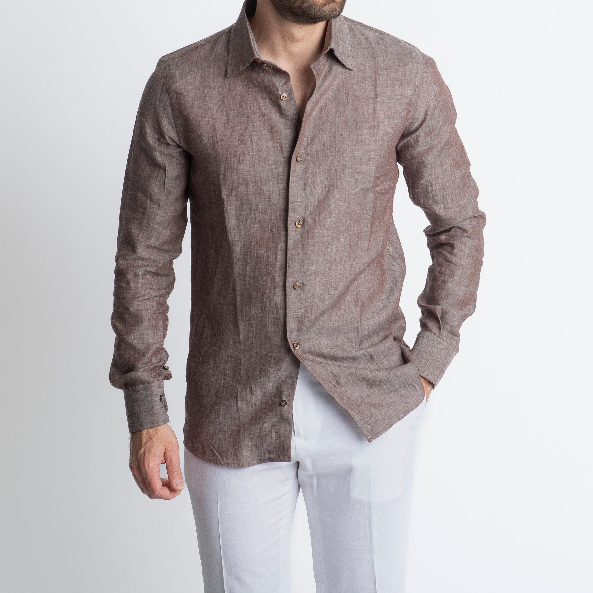 Camicia 100% Lino Irlandese Moro