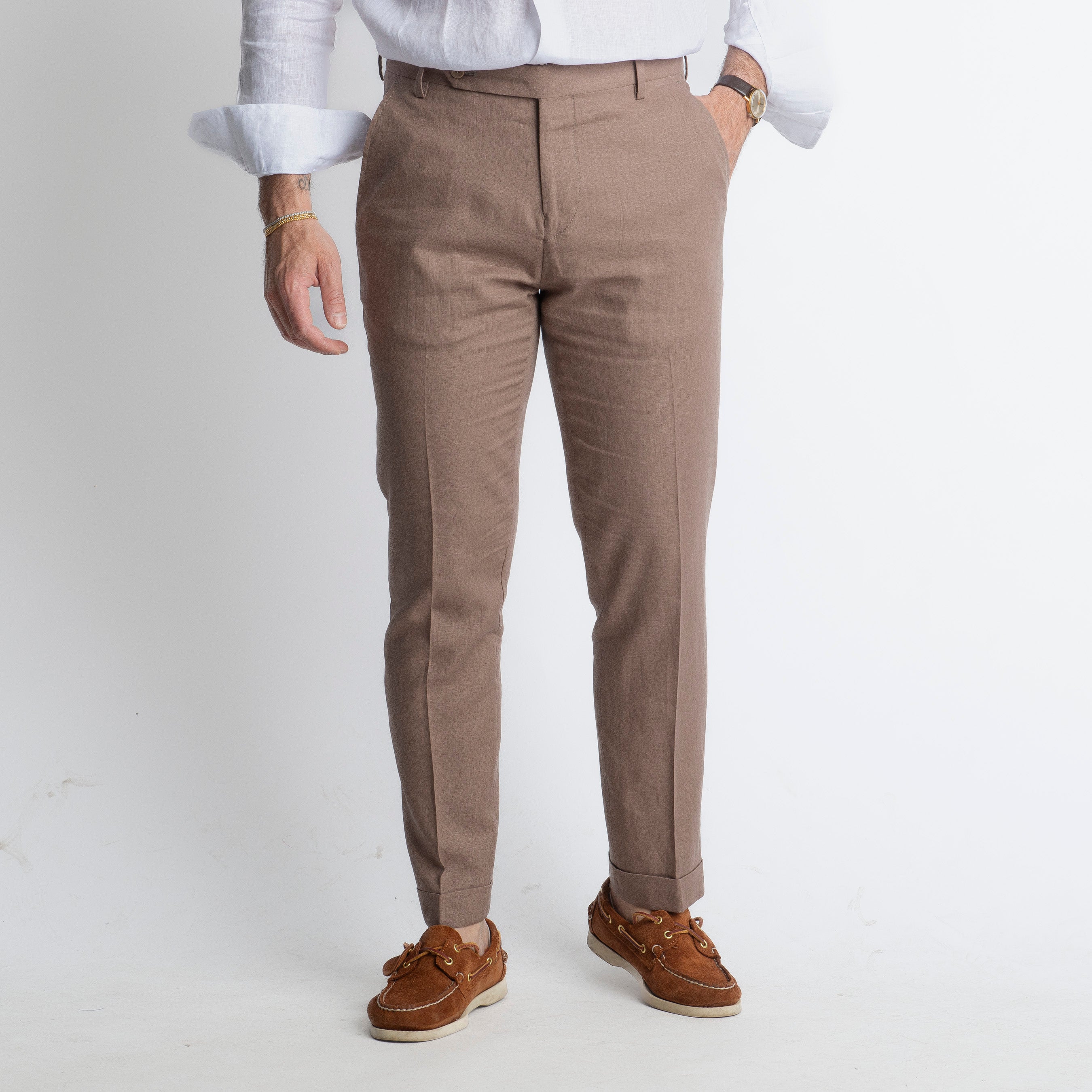Pantalone in Lino TO8030 Terra