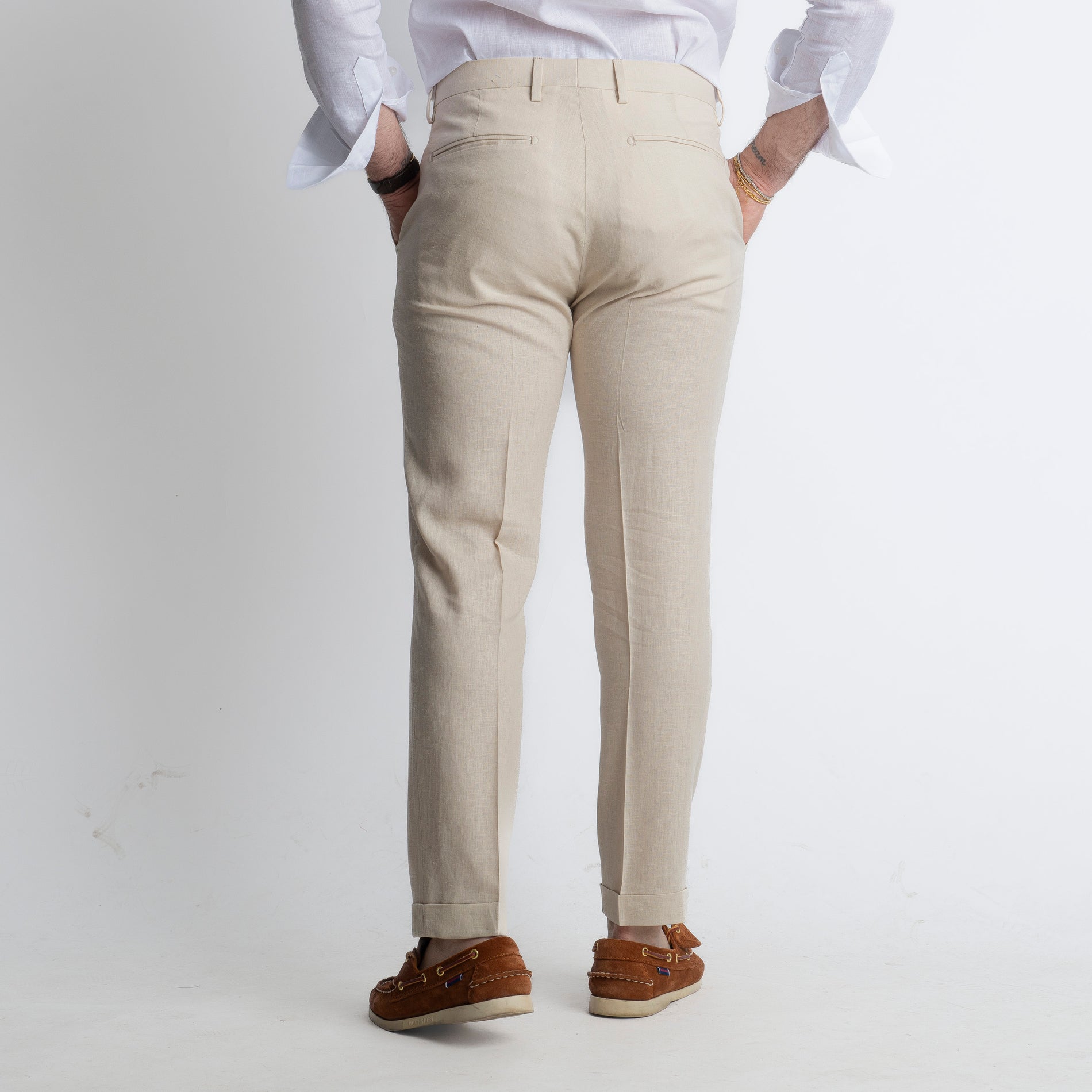 Pantalone in Lino TO8030 Beige