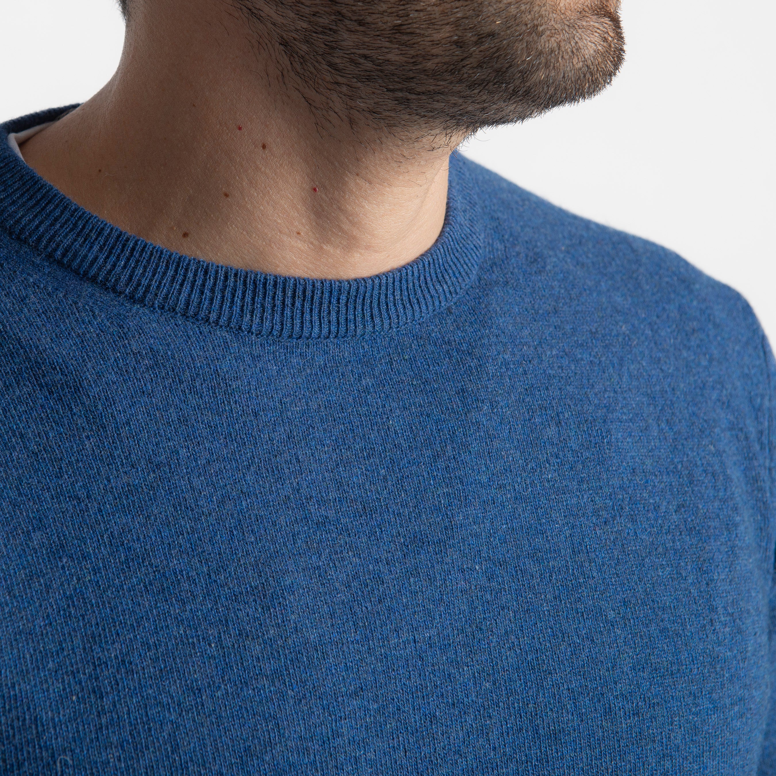 Maglioncino Girocollo Misto Cachemire Jeans