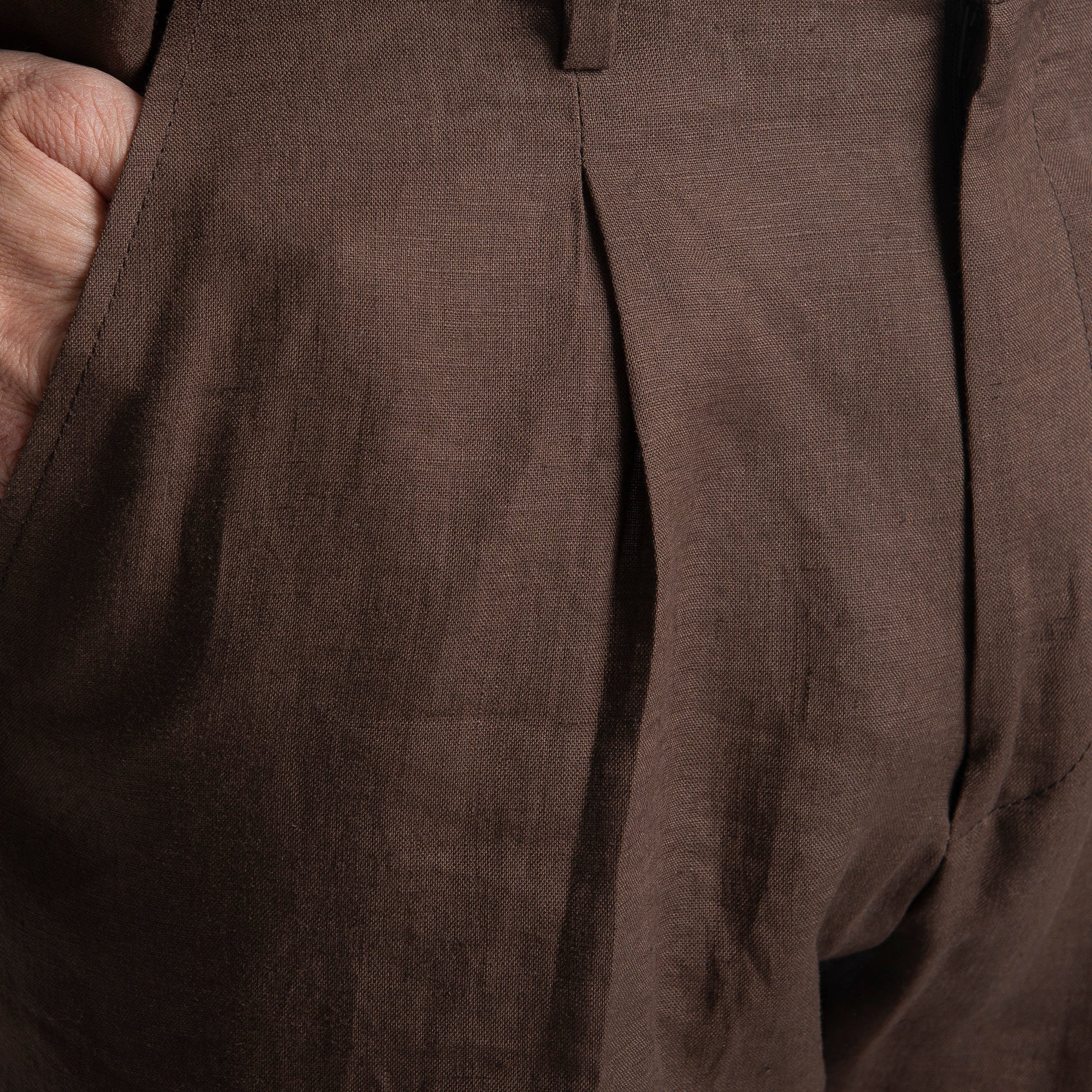 Pantalone 100% Lino Irlandese Fondo Ampio Moro