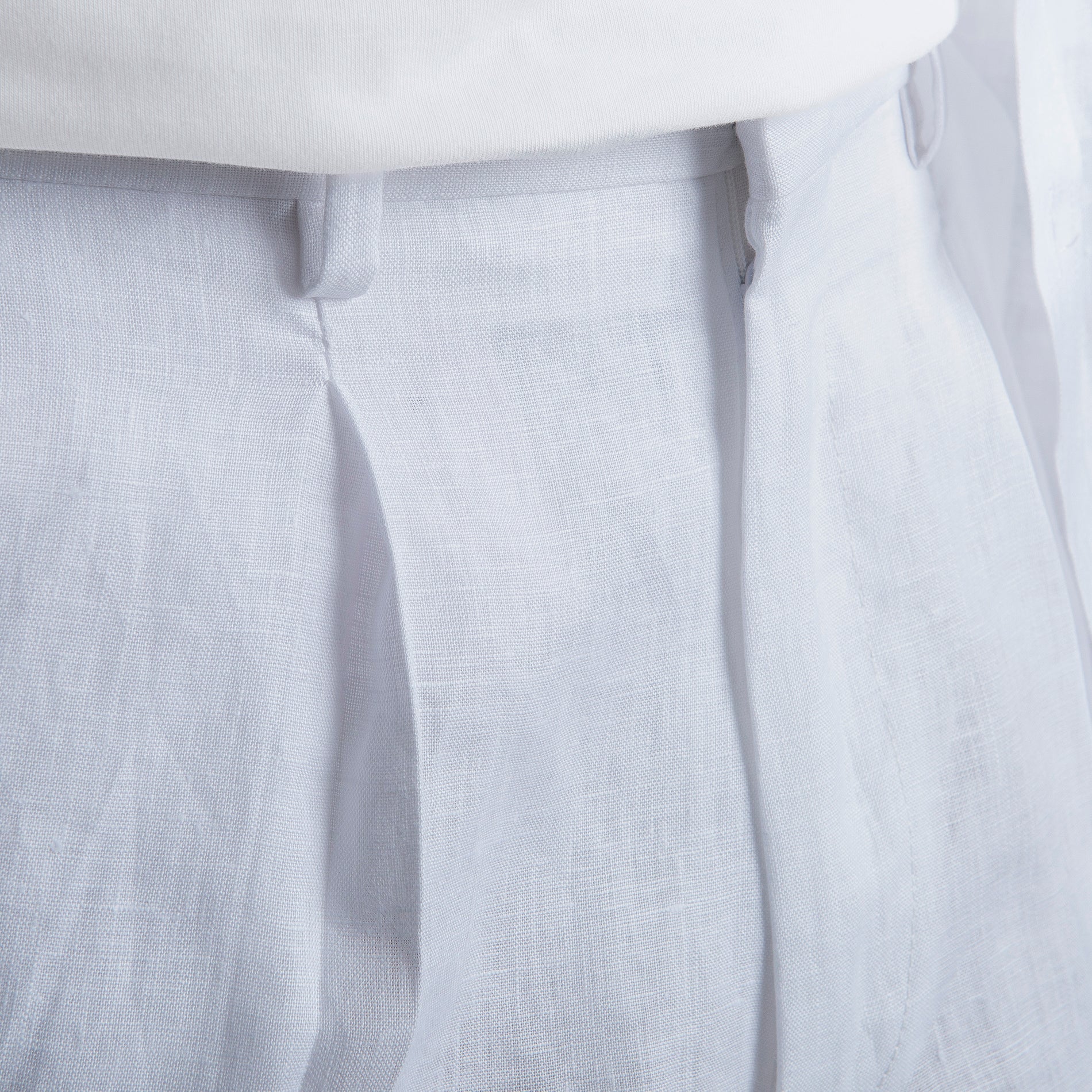 Pantalone 100% Lino Irlandese Fondo Ampio Bianco