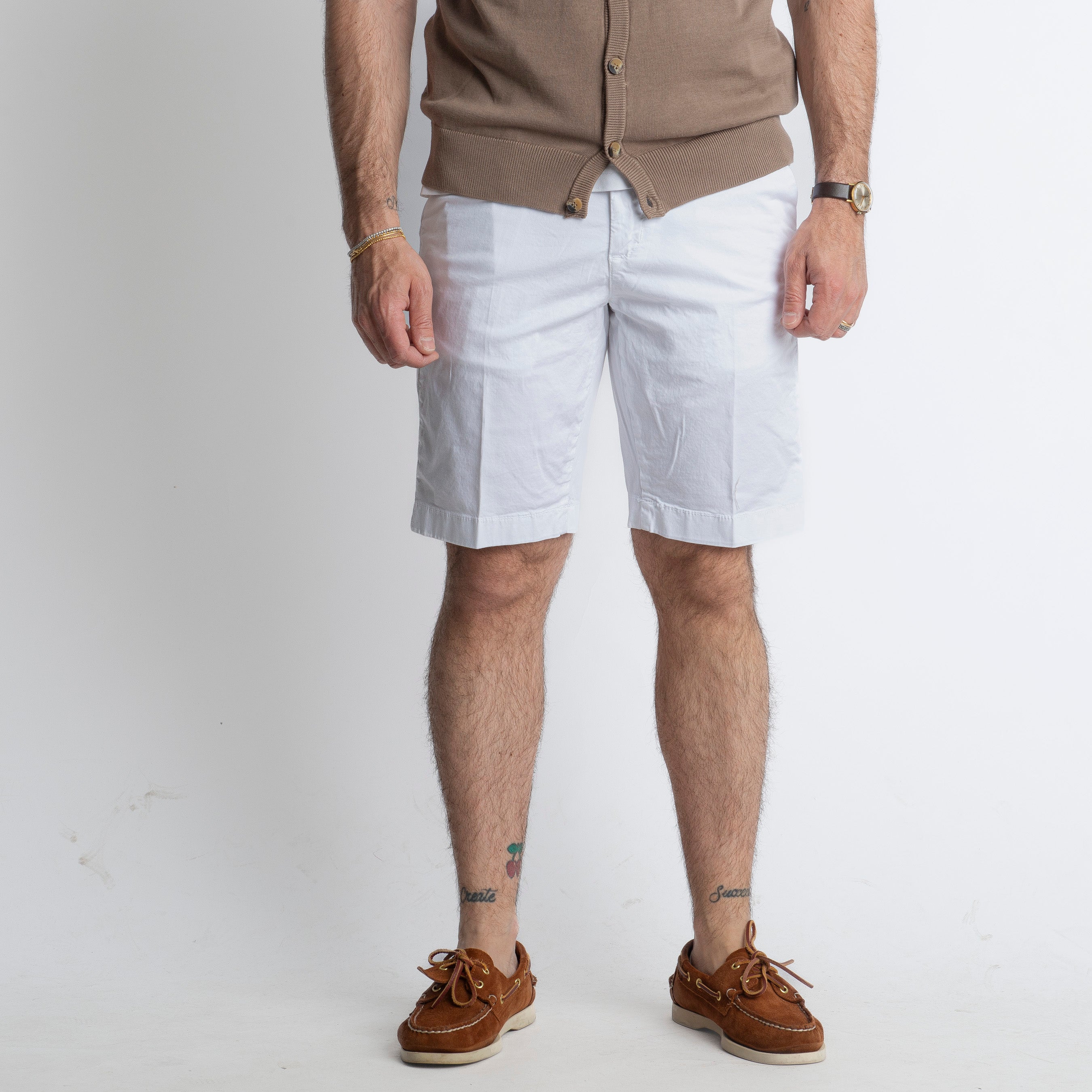 Bermuda in Cotone Tasca America Bianco