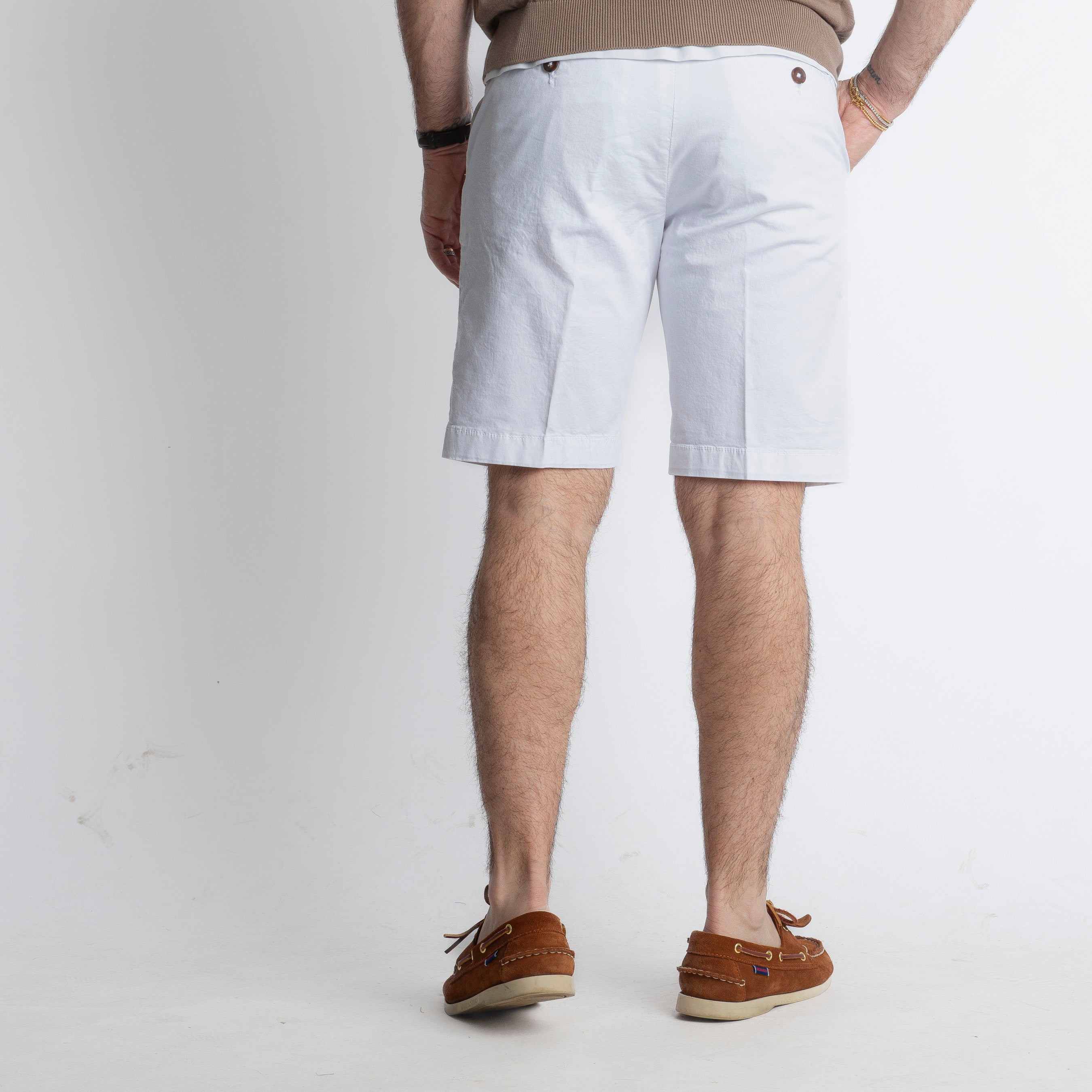 Bermuda in Cotone Tasca America Bianco