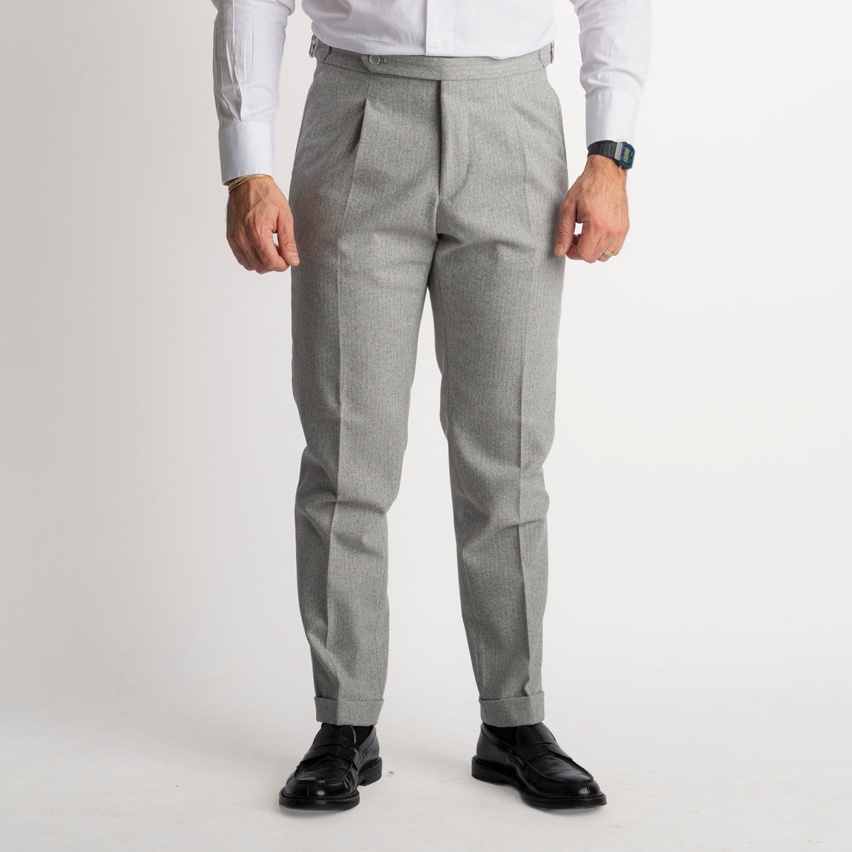Pantalone Mecenate Gessato in Lana TO8025 Grigio