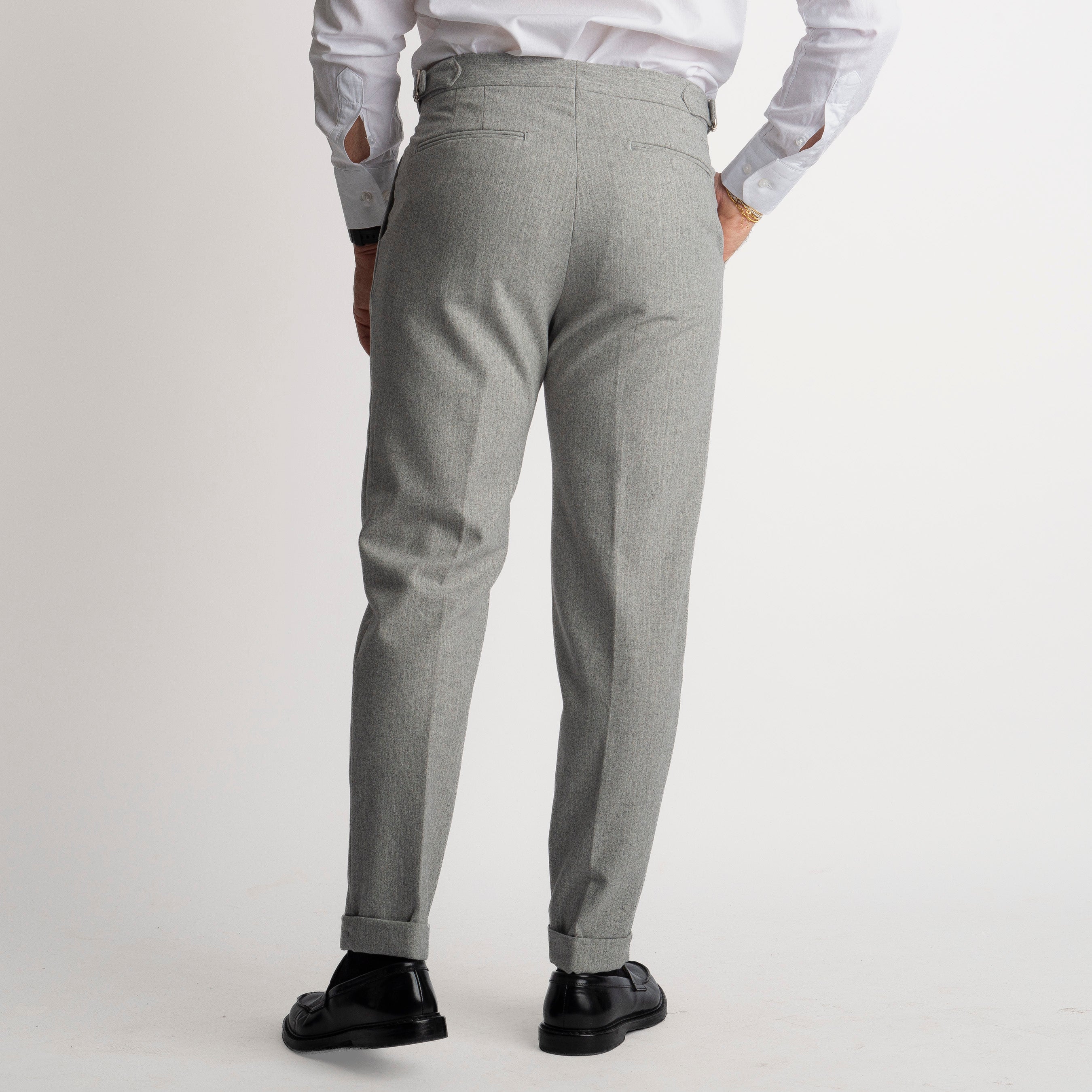 Pantalone Mecenate Gessato in Lana TO8025 Grigio