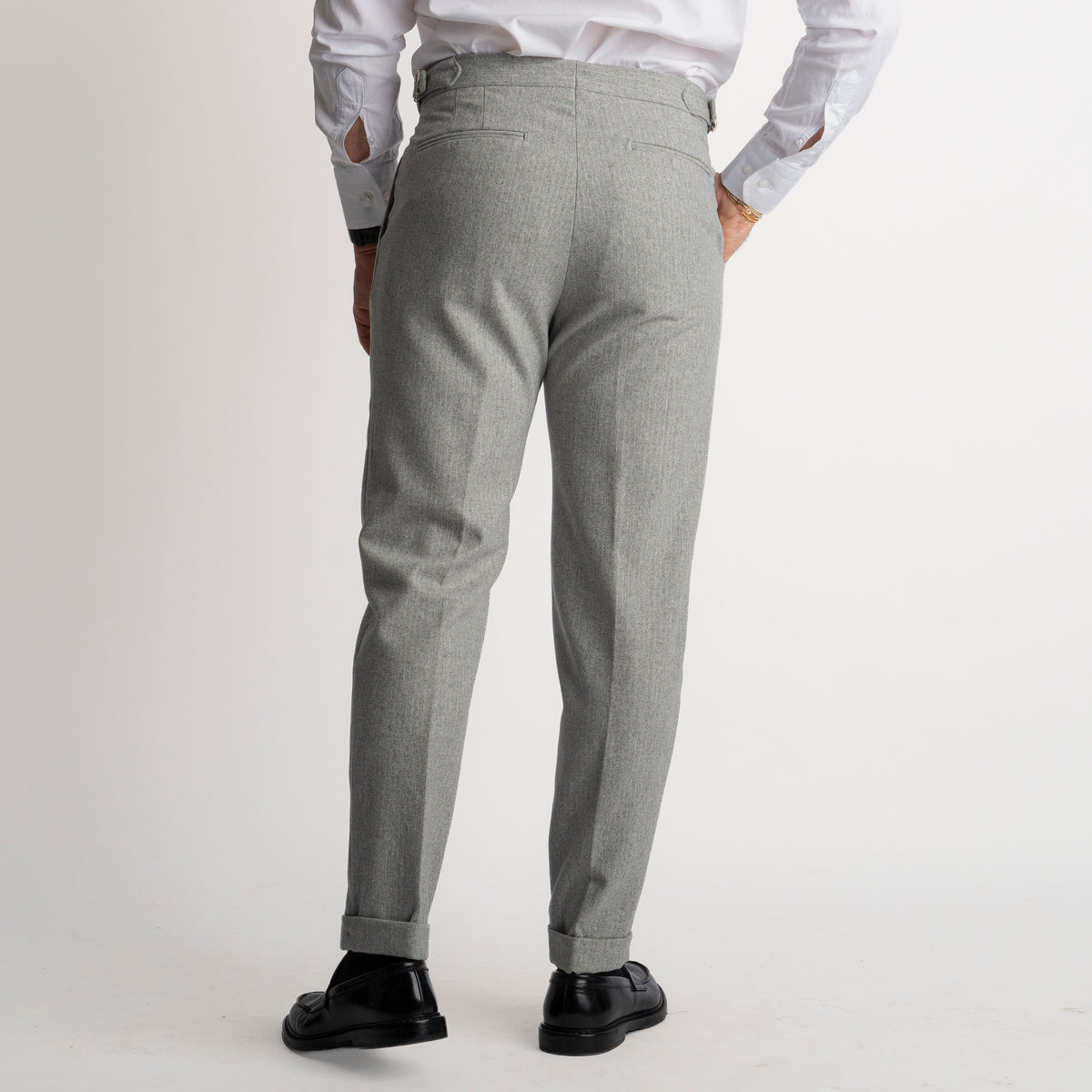 Pantalone Mecenate Gessato in Lana TO8025 Grigio