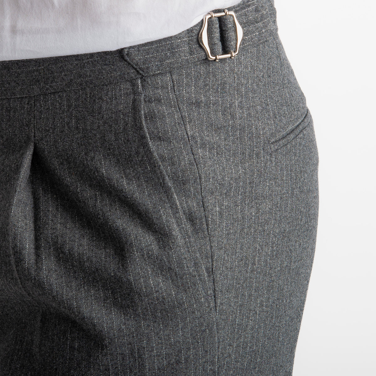 Pantalone Mecenate Gessato in Lana TO8025 Grigio Antracite