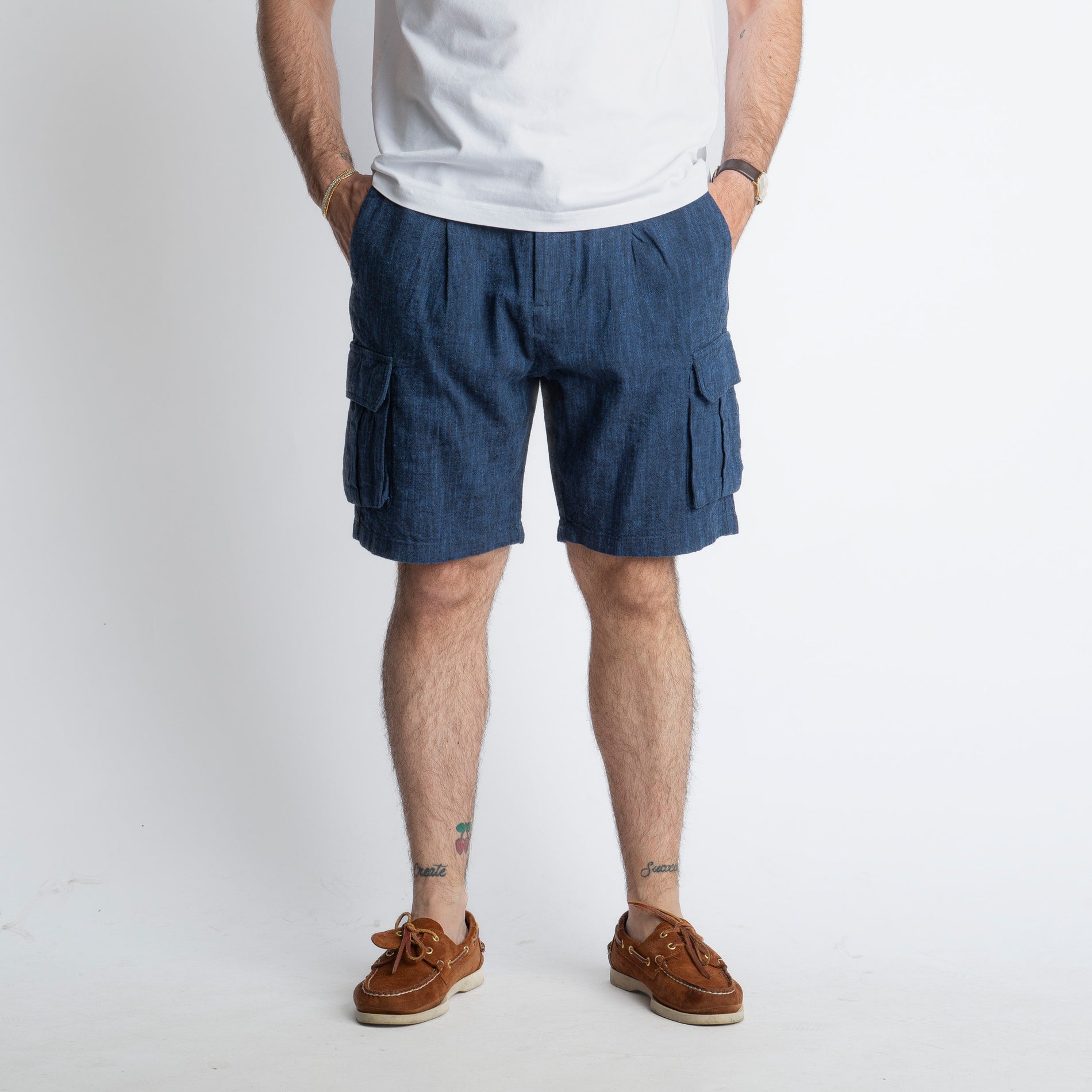 Bermuda Cargo 100% Lino Blu