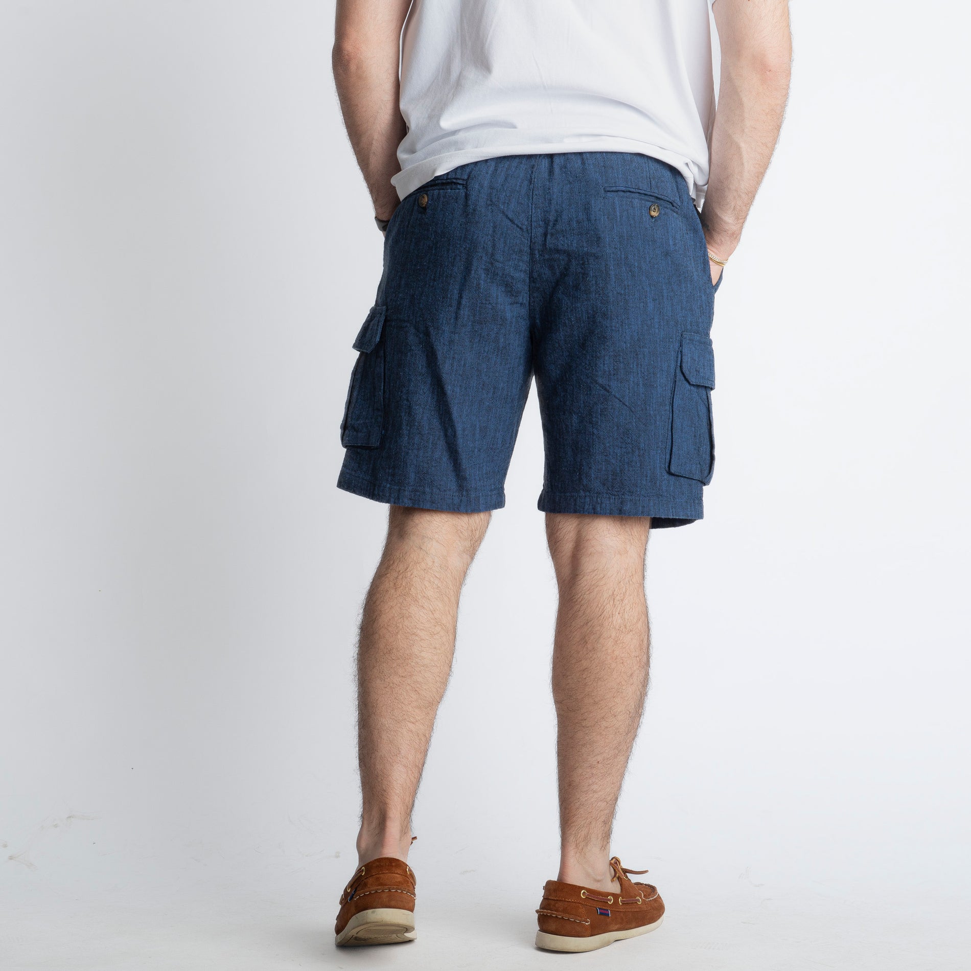 Bermuda Cargo 100% Lino Blu