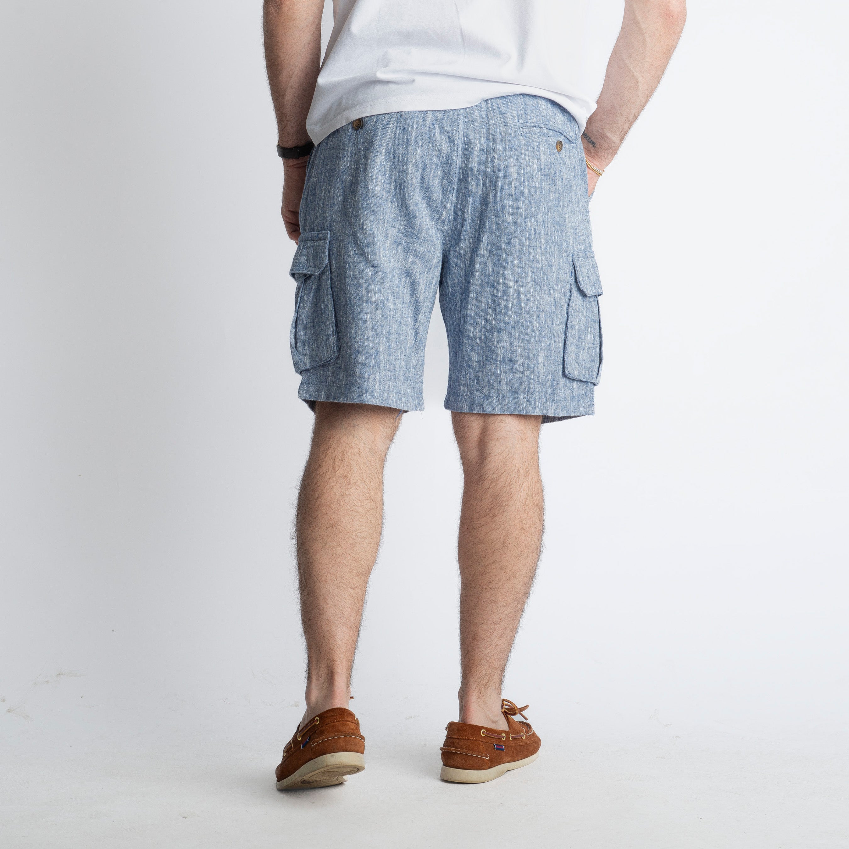 Bermuda Cargo 100% Lino Denim