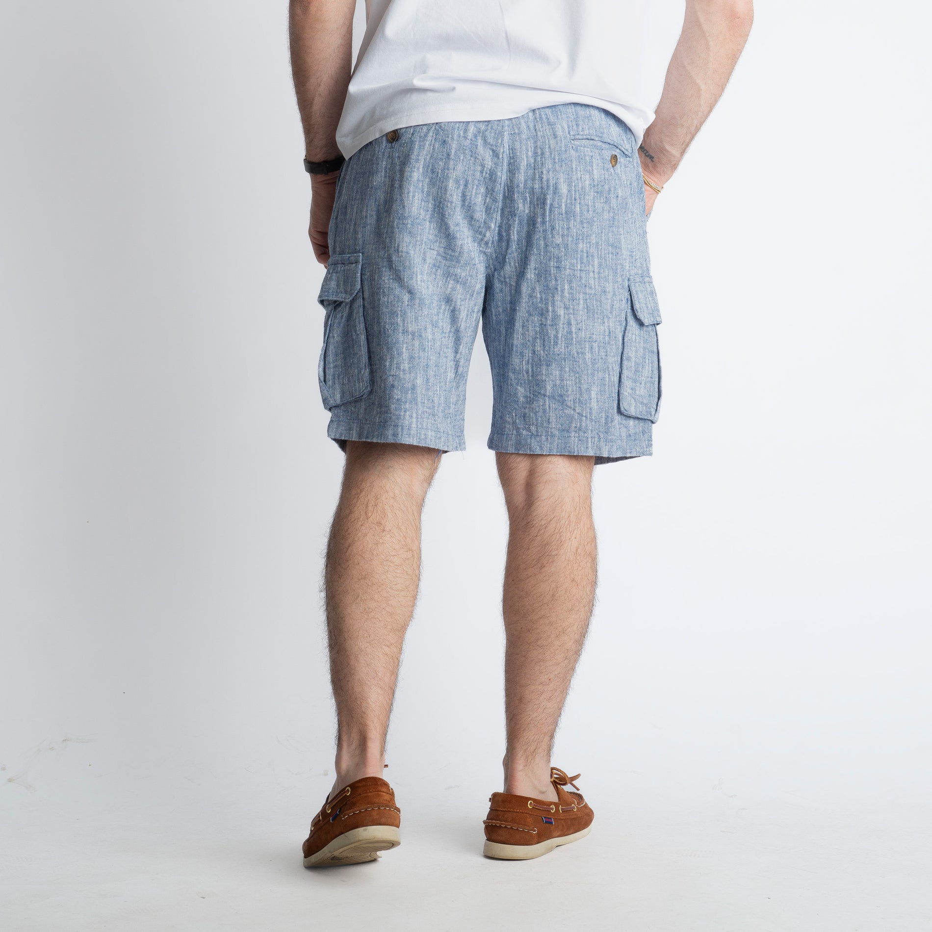 Bermuda Cargo 100% Lino Denim
