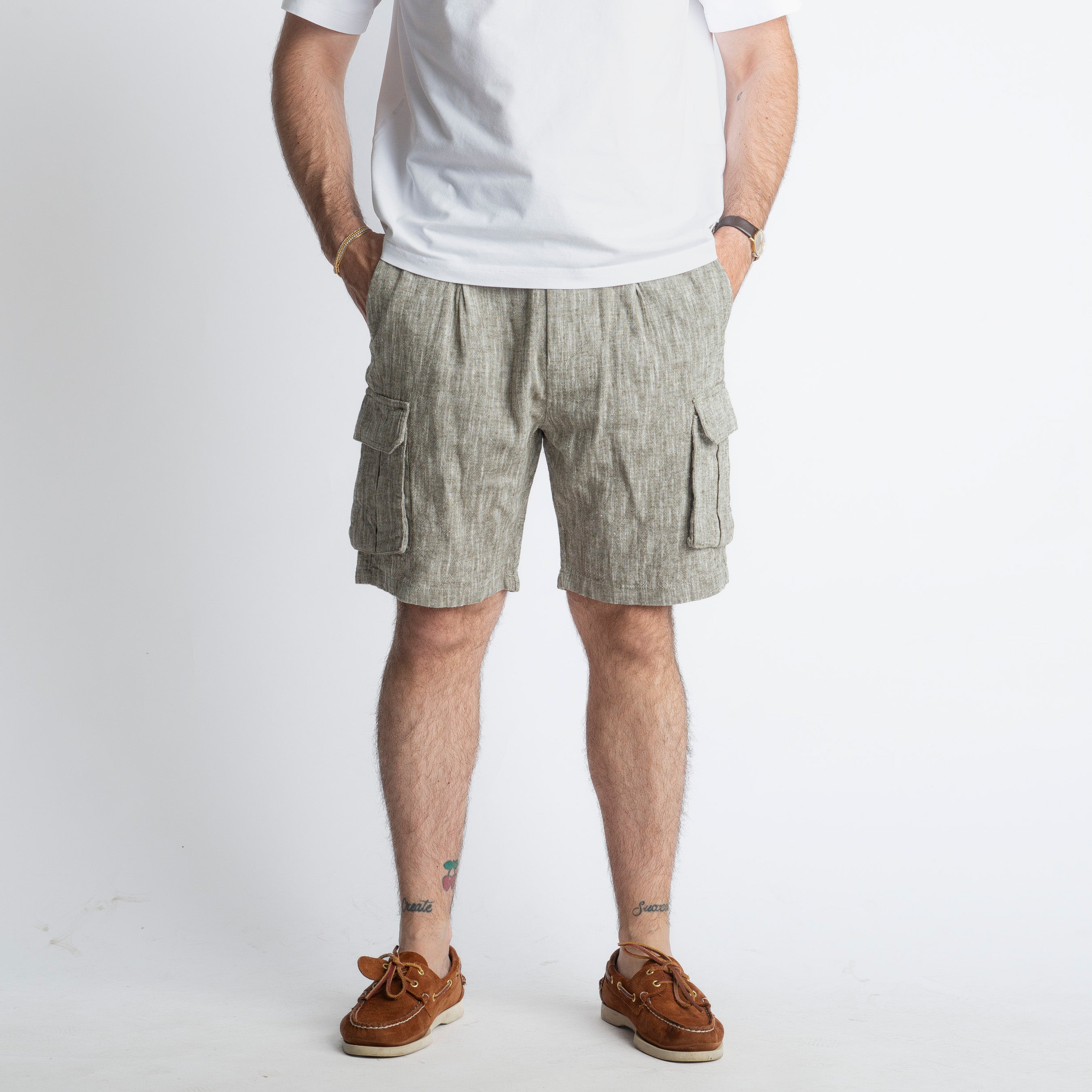 Bermuda Cargo 100% Lino Verde