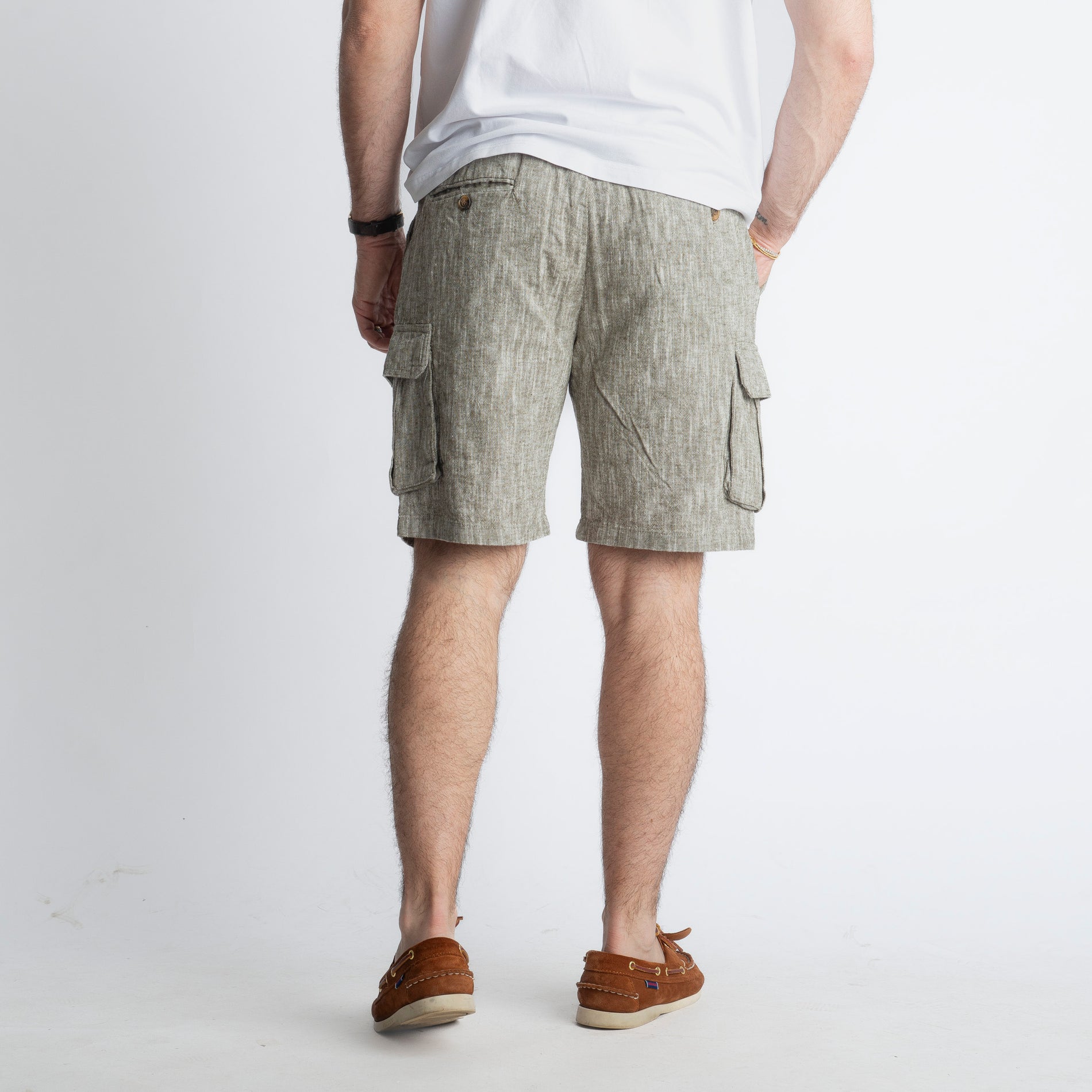 Bermuda Cargo 100% Lino Verde