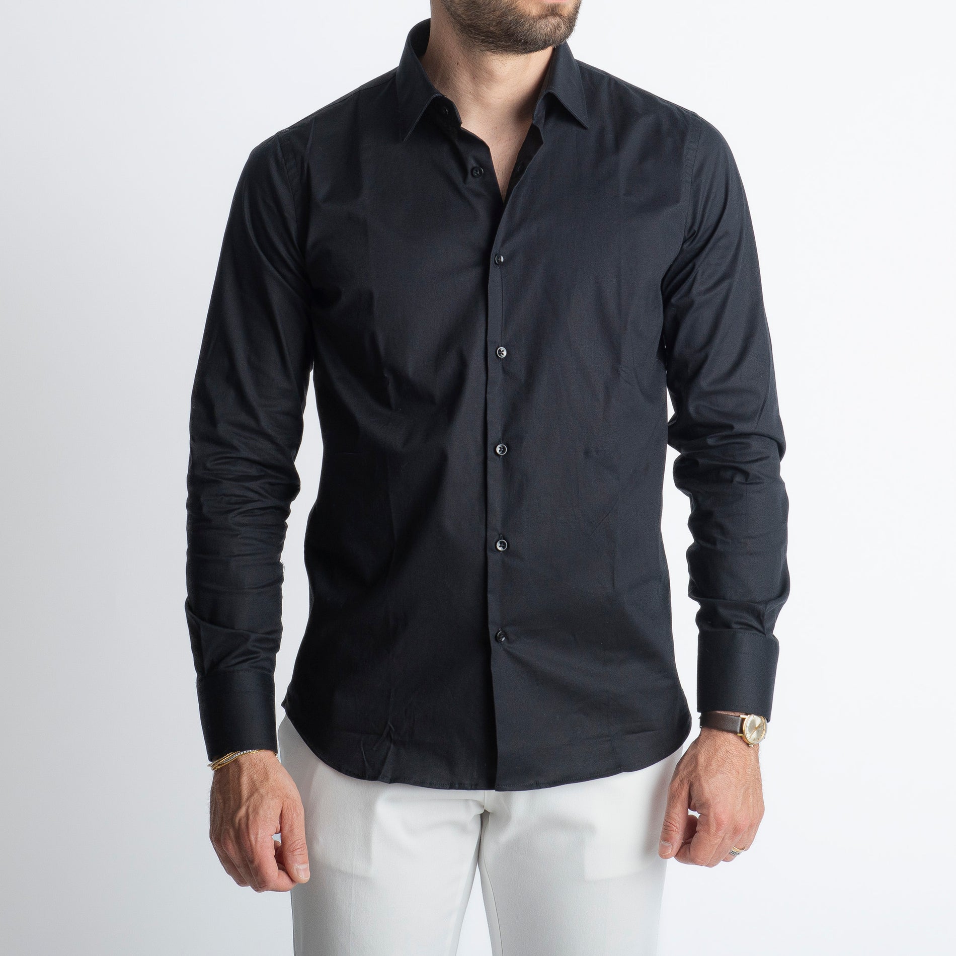 Camicia Tinta Unita Nera