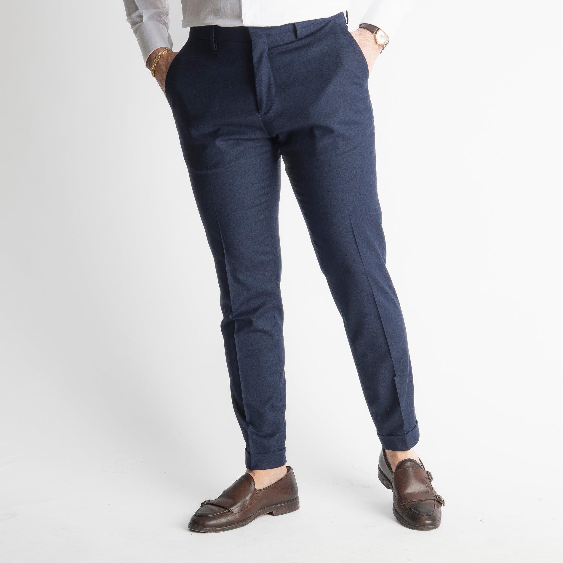 Pantalone Fresco Lana Morositas TO8011 Blu