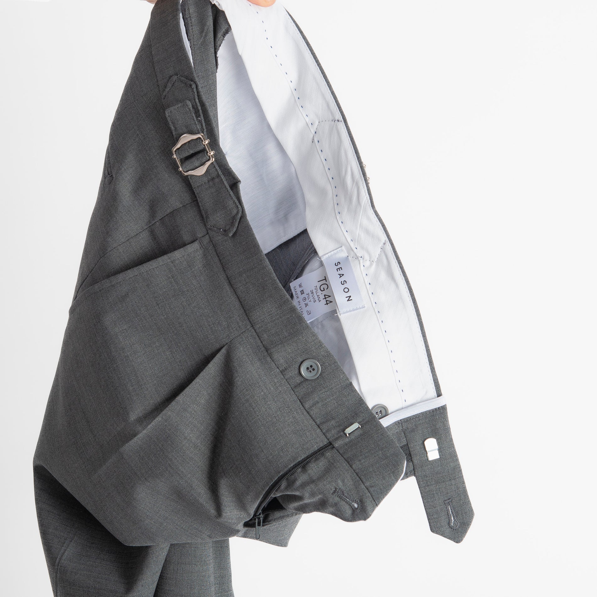 Pantalone Fresco Lana Morositas TO8025 Doppia Fibbia Verde Loden