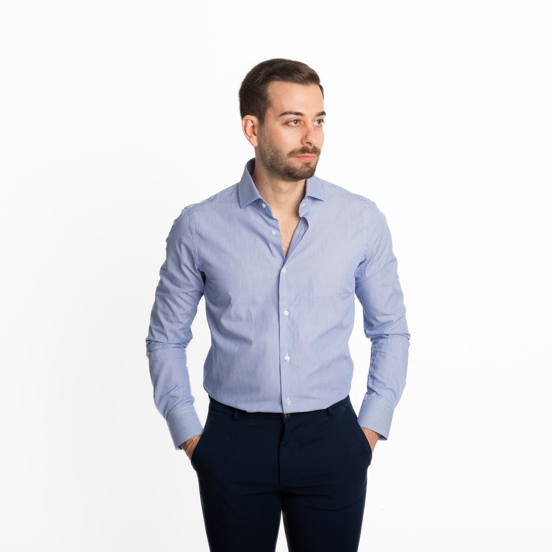 Camicia Mille Righe Blu