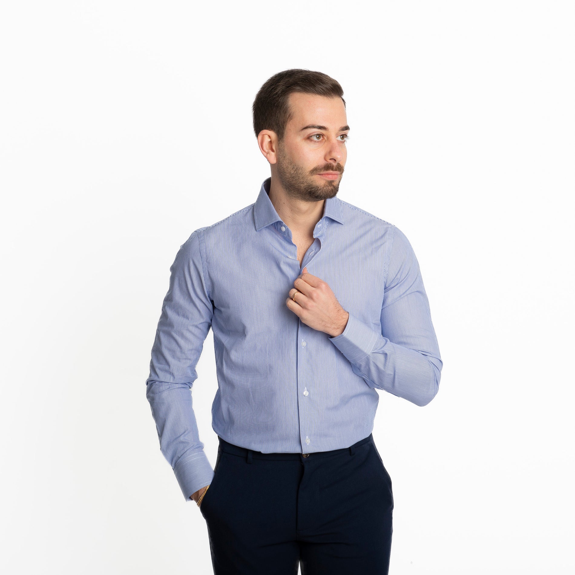 Camicia Mille Righe Blu