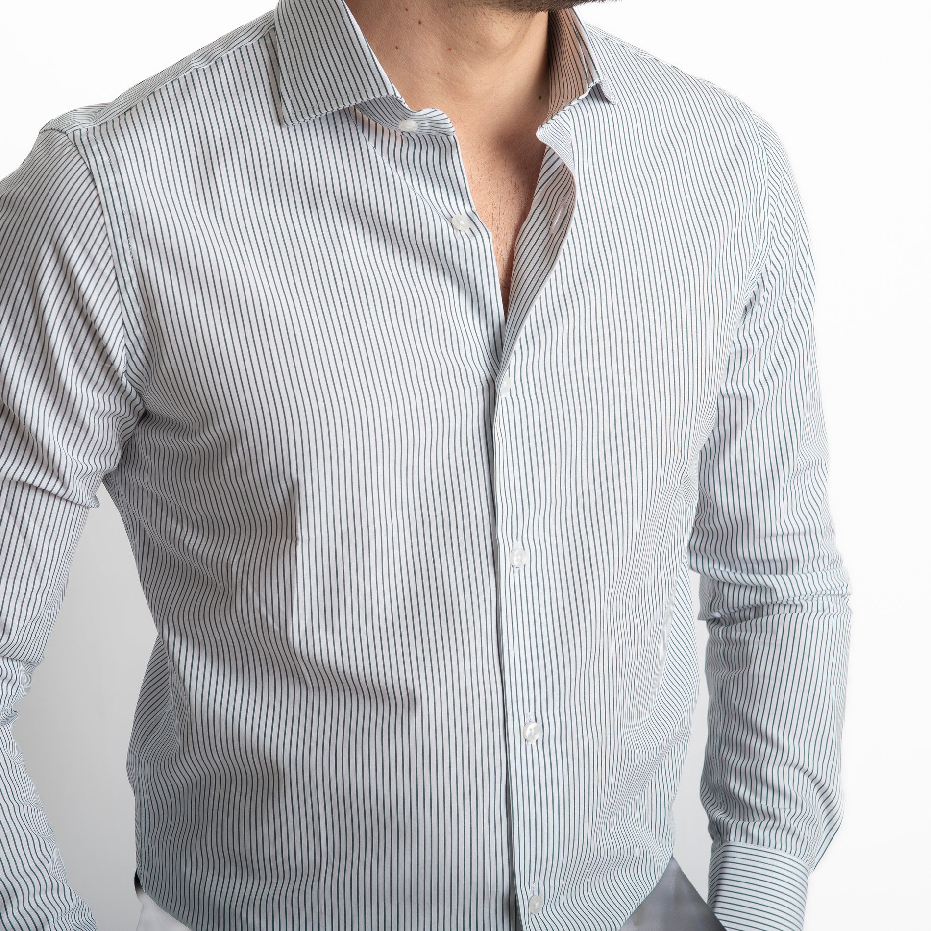 Camicia Uomo Rigata Blu 01