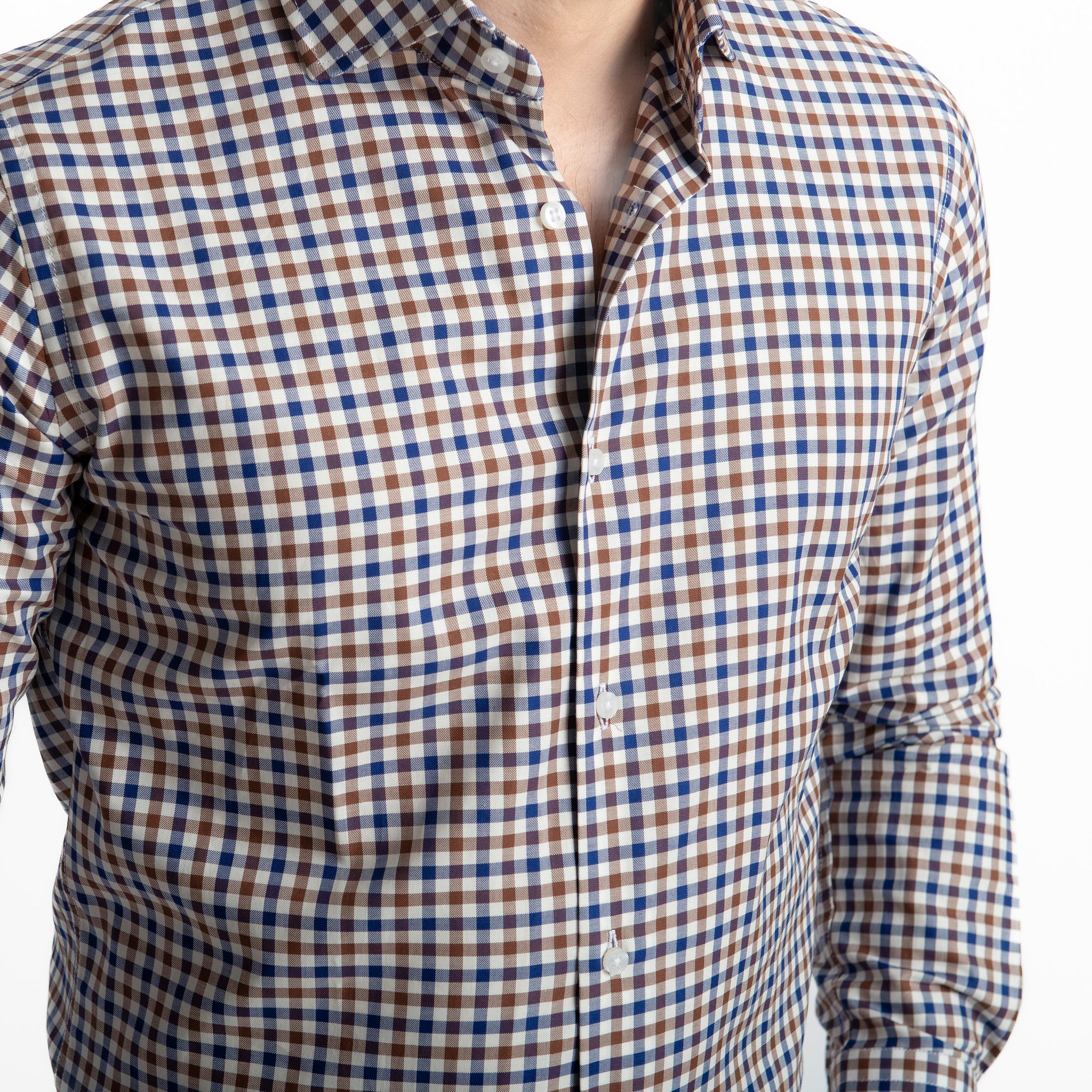 Camicia Quadri Blu-Marrone