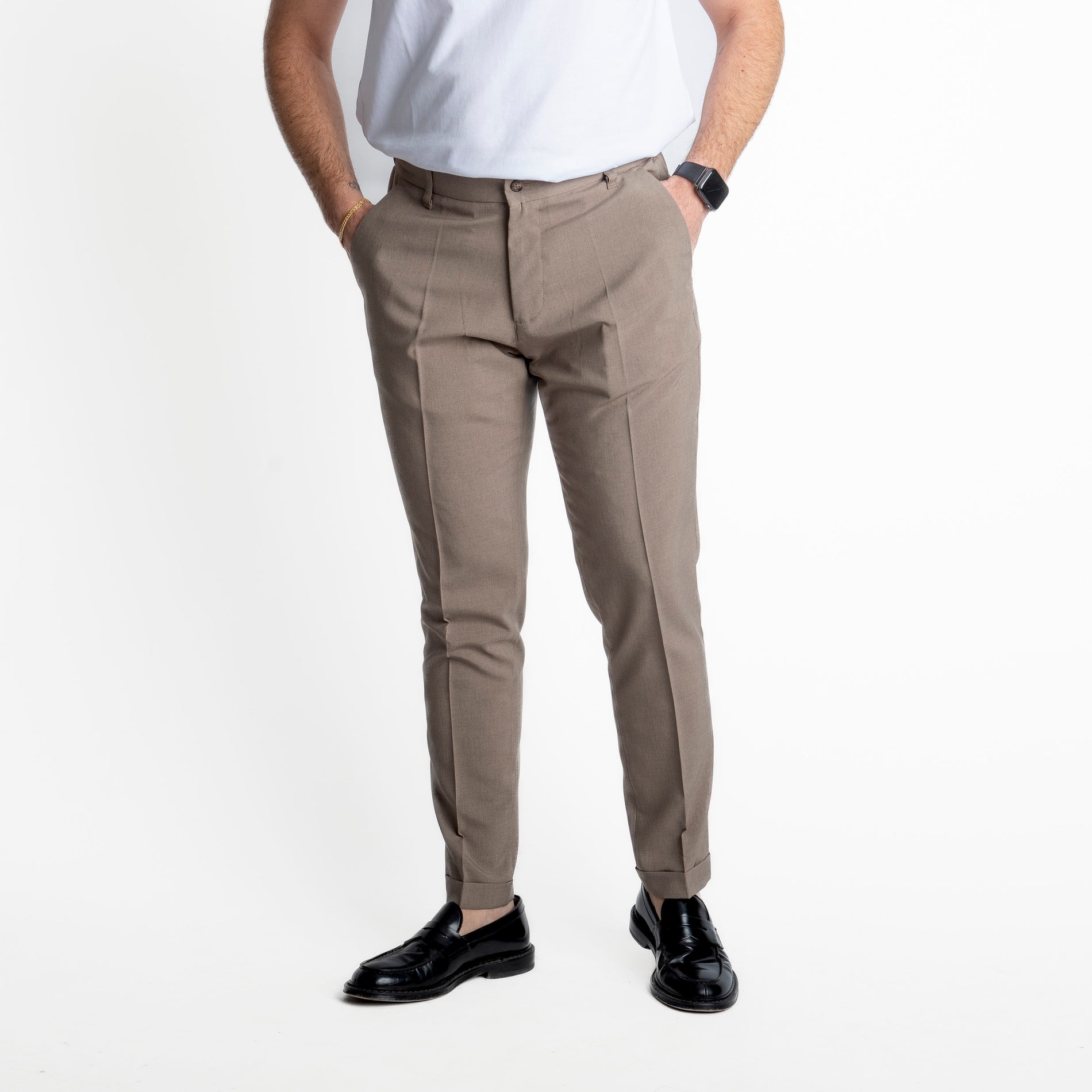 Pantalone 8007 con Elastico Beige