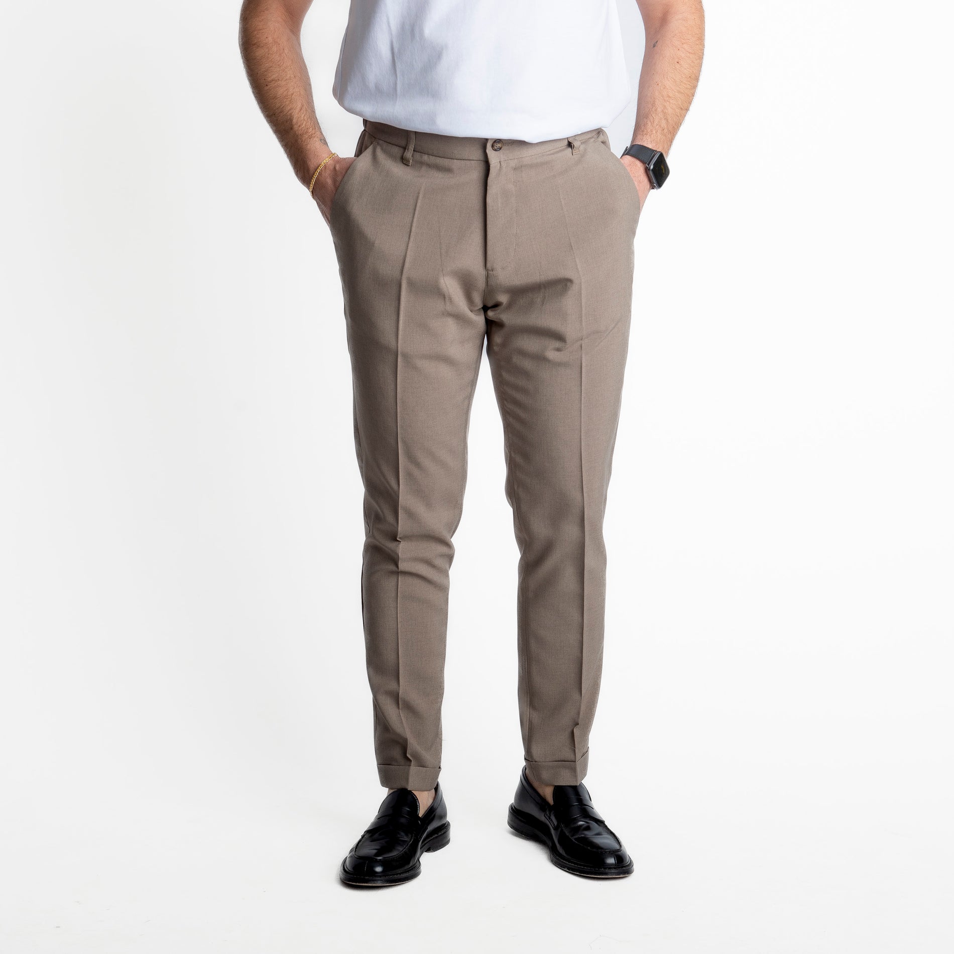 Pantalone 8007 con Elastico Beige